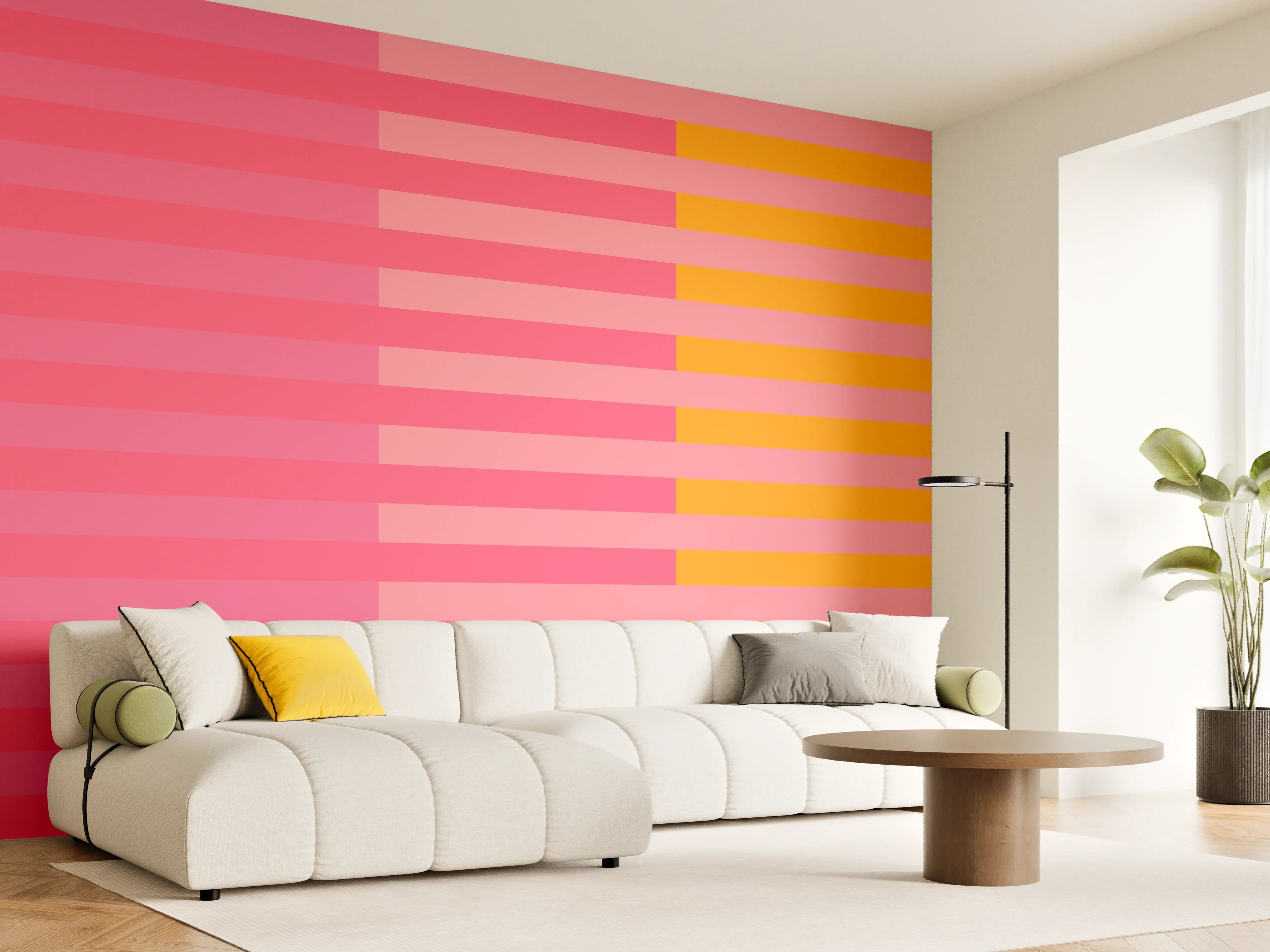 Wandverkleidung Wohnzimmer - The Oranges - Multy Stripes - Raspberry