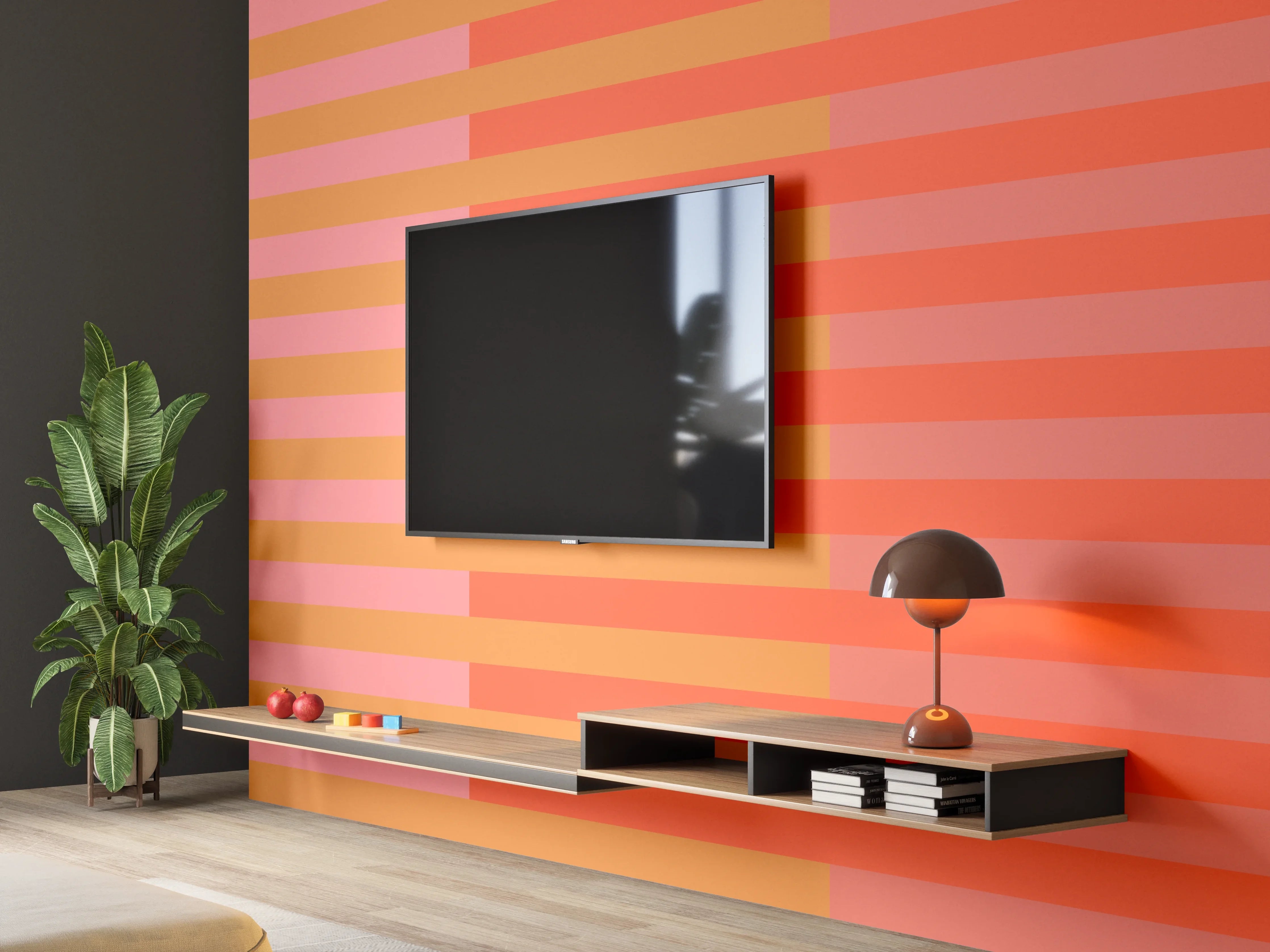 Wandverkleidung Wohnzimmer - The Oranges - Multy Stripes - Salmon