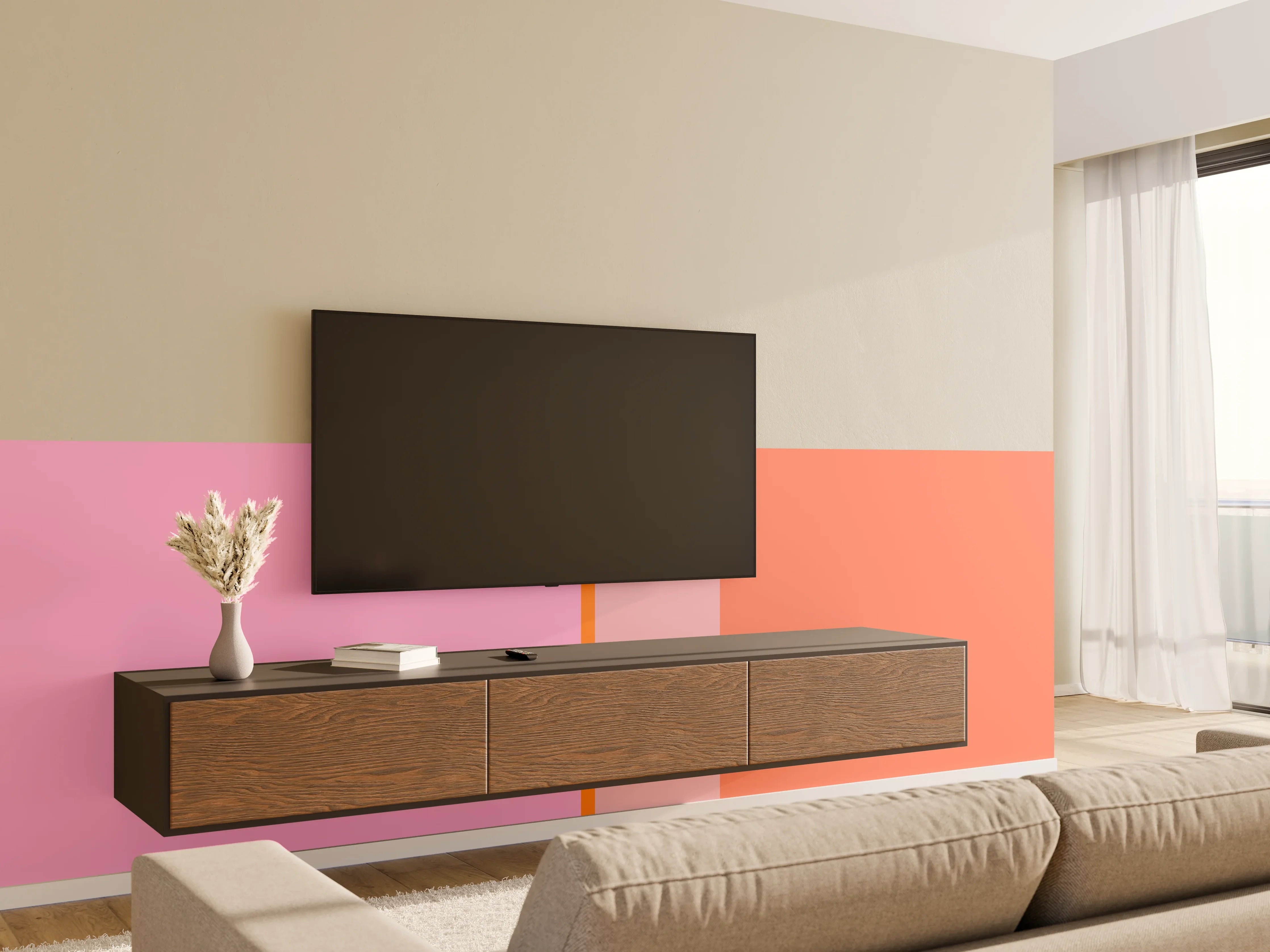 Wandverkleidung Wohnzimmer - The Oranges - Vertical - Coral