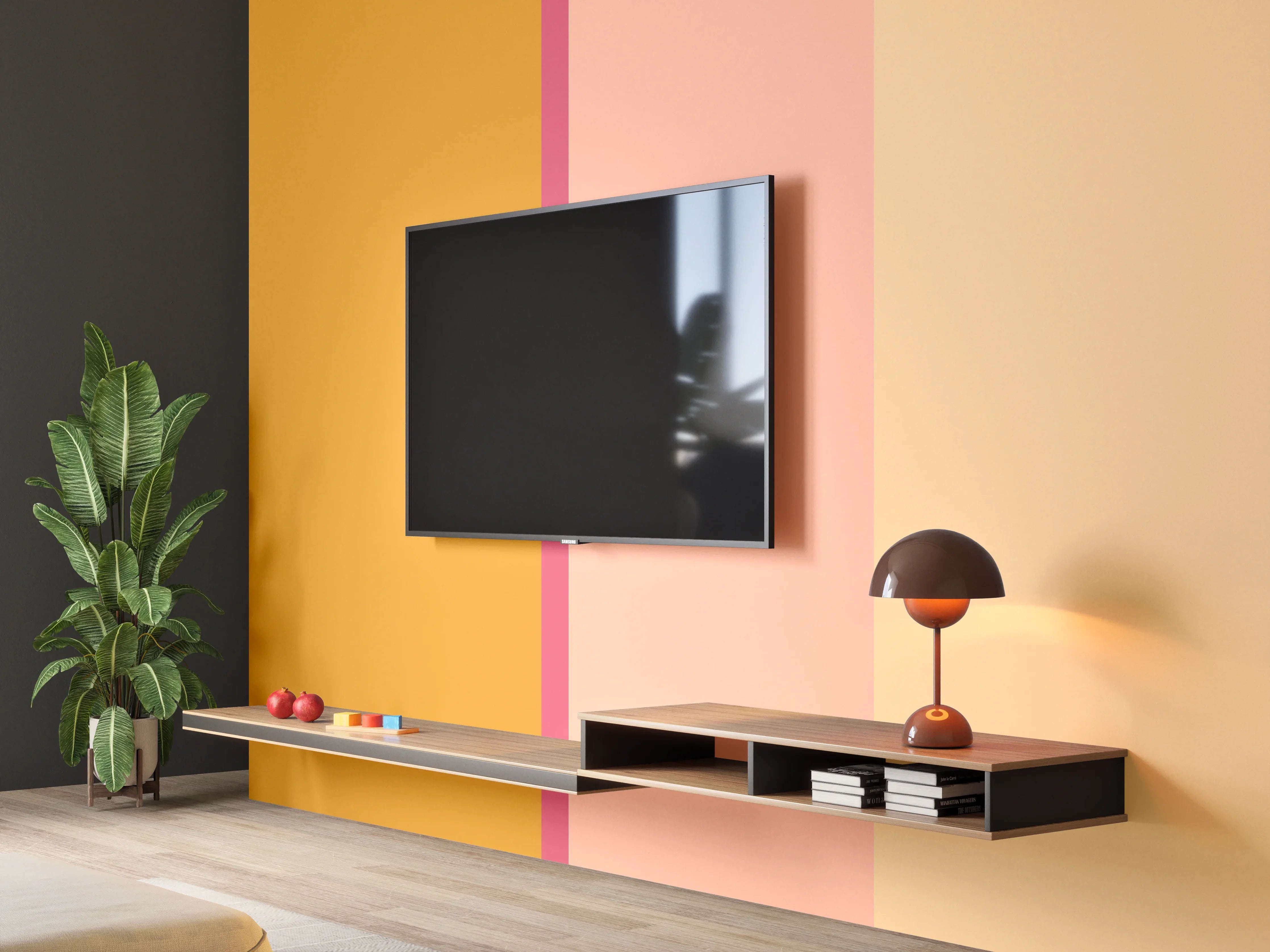 Wandverkleidung Wohnzimmer - The Oranges - Vertical - Cotton Candy