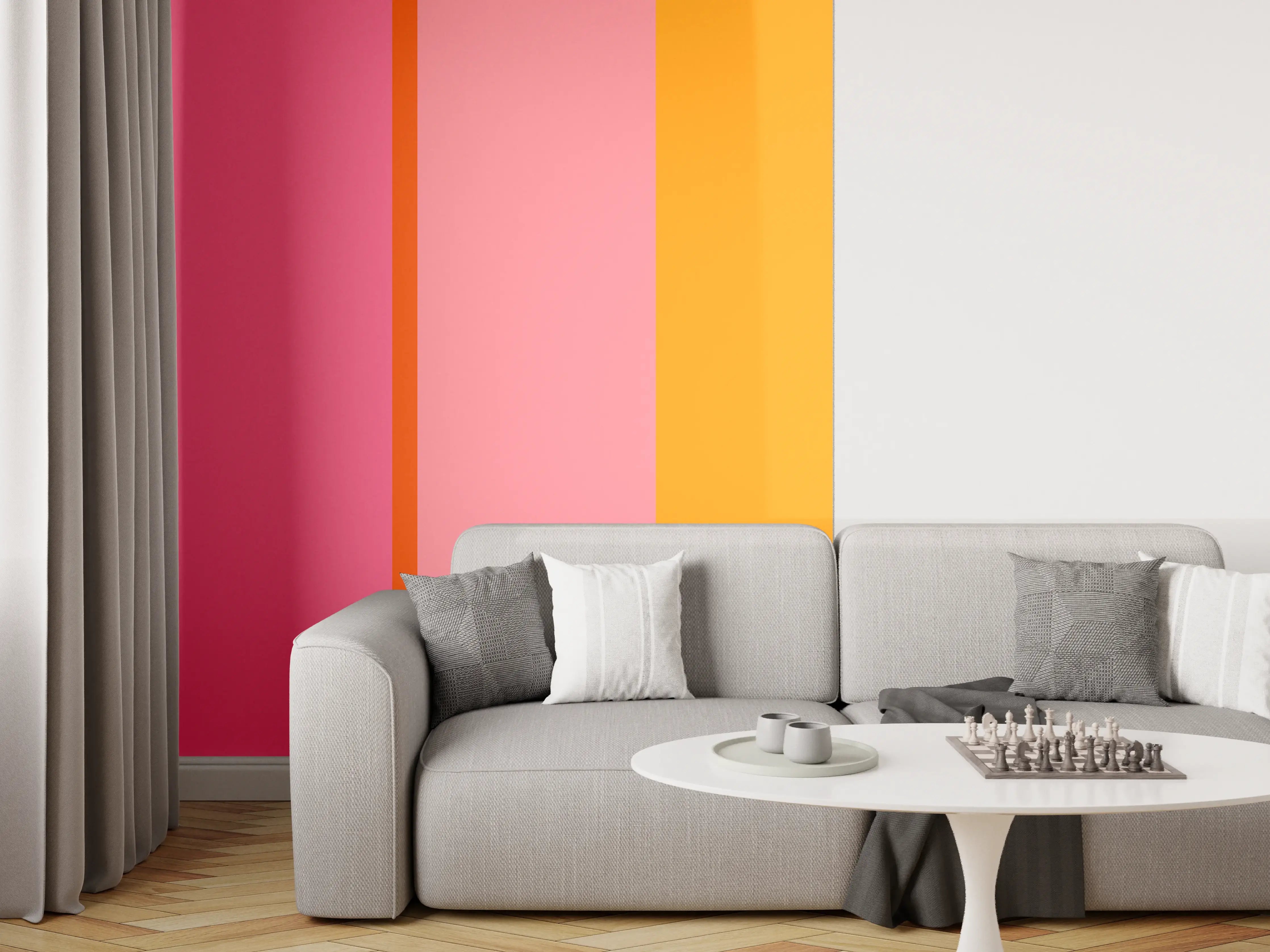 Wandverkleidung Wohnzimmer - The Oranges - Vertical - Raspberry