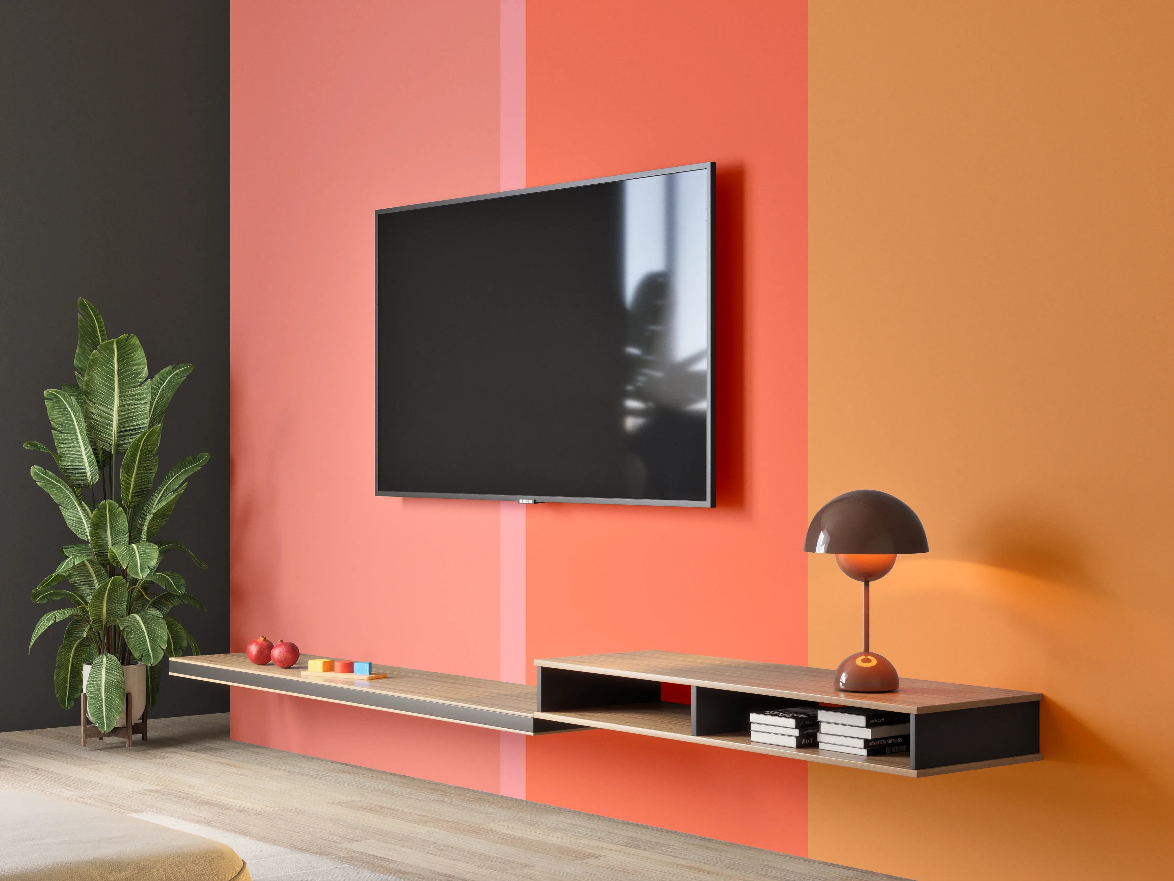 Wandverkleidung Wohnzimmer - The Oranges - Vertical - Salmon