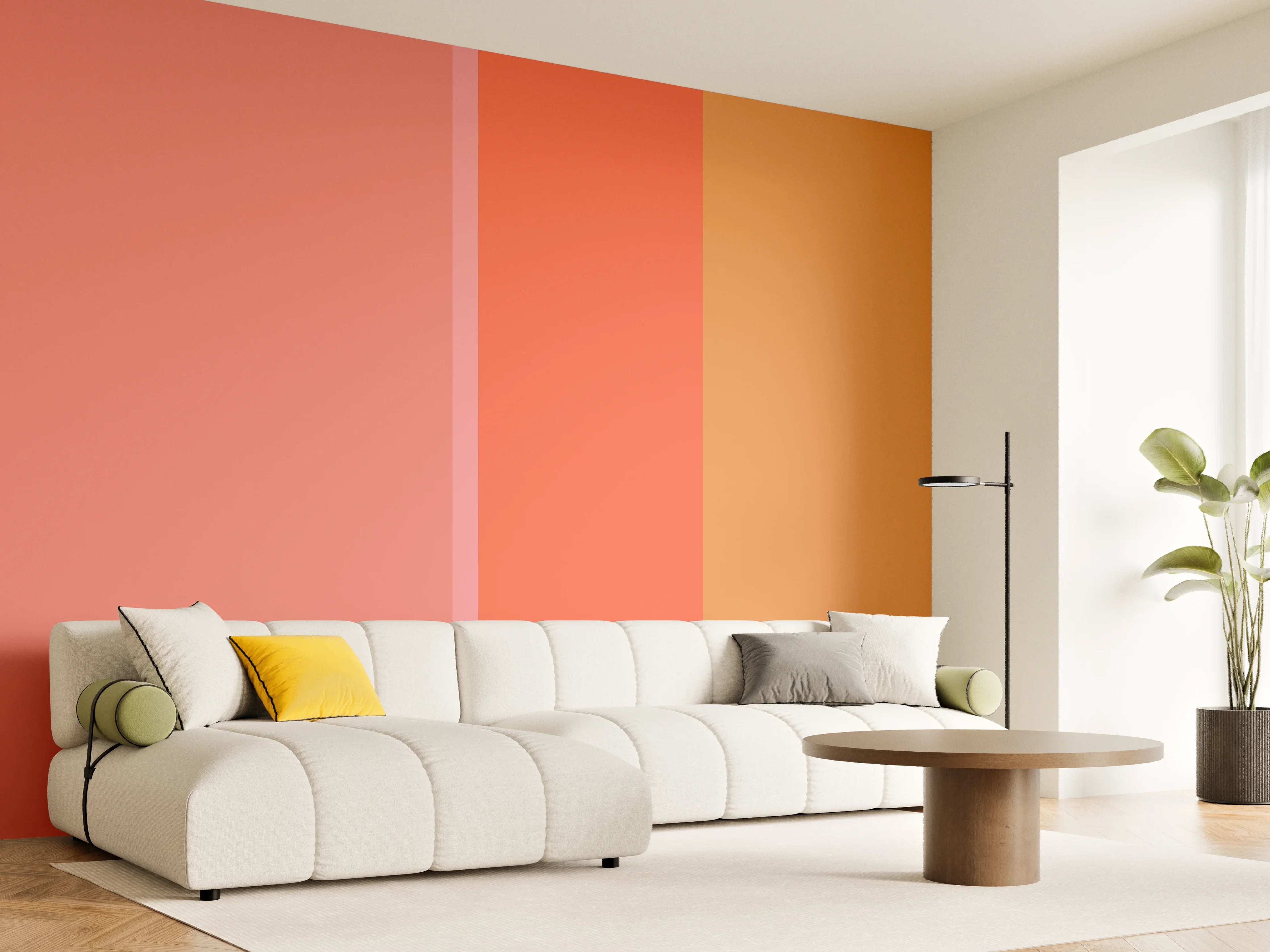 Wandverkleidung Wohnzimmer - The Oranges - Vertical - Salmon