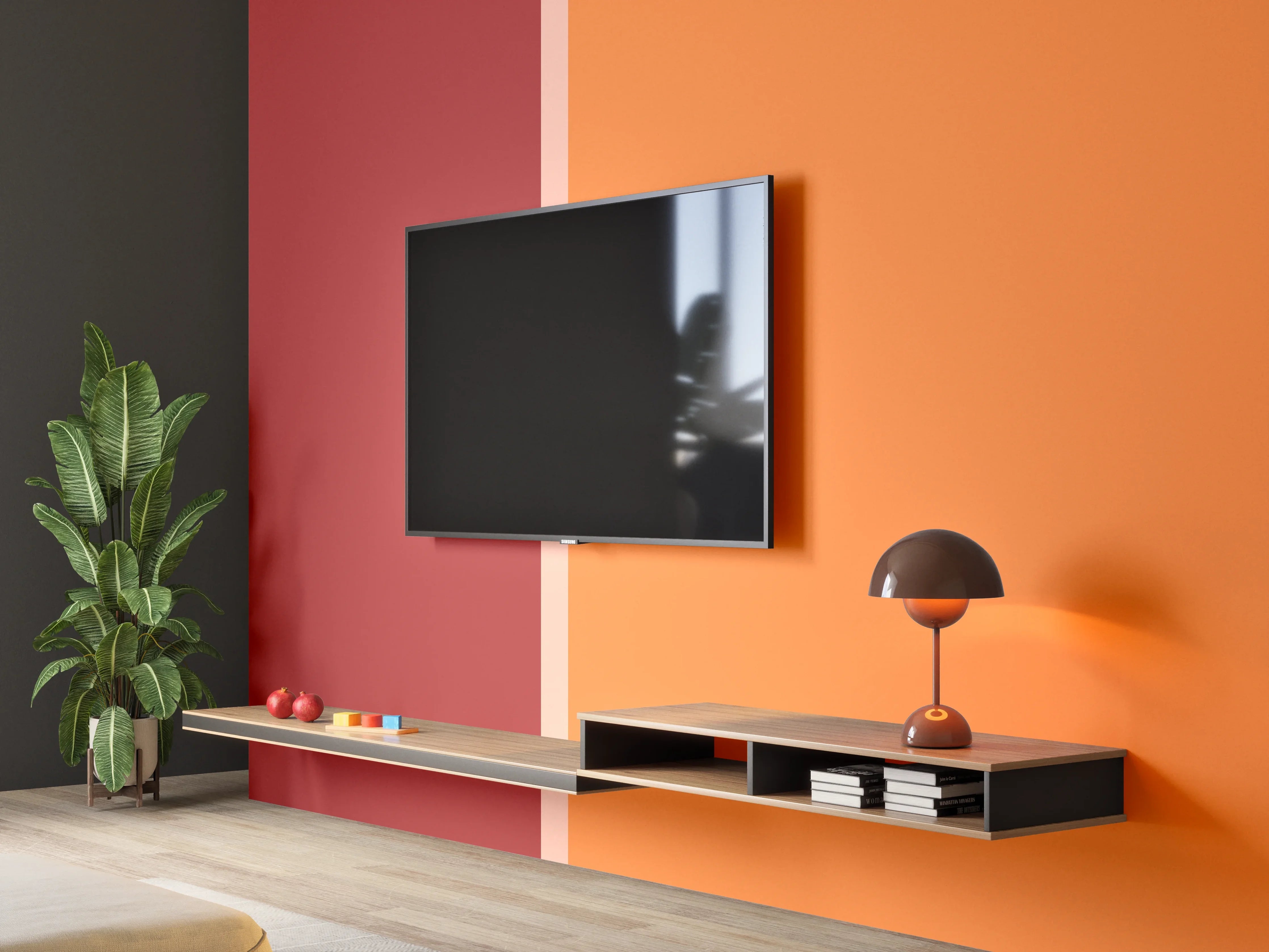 Wandverkleidung Wohnzimmer - The Reds - Easy Vertical - Sangria