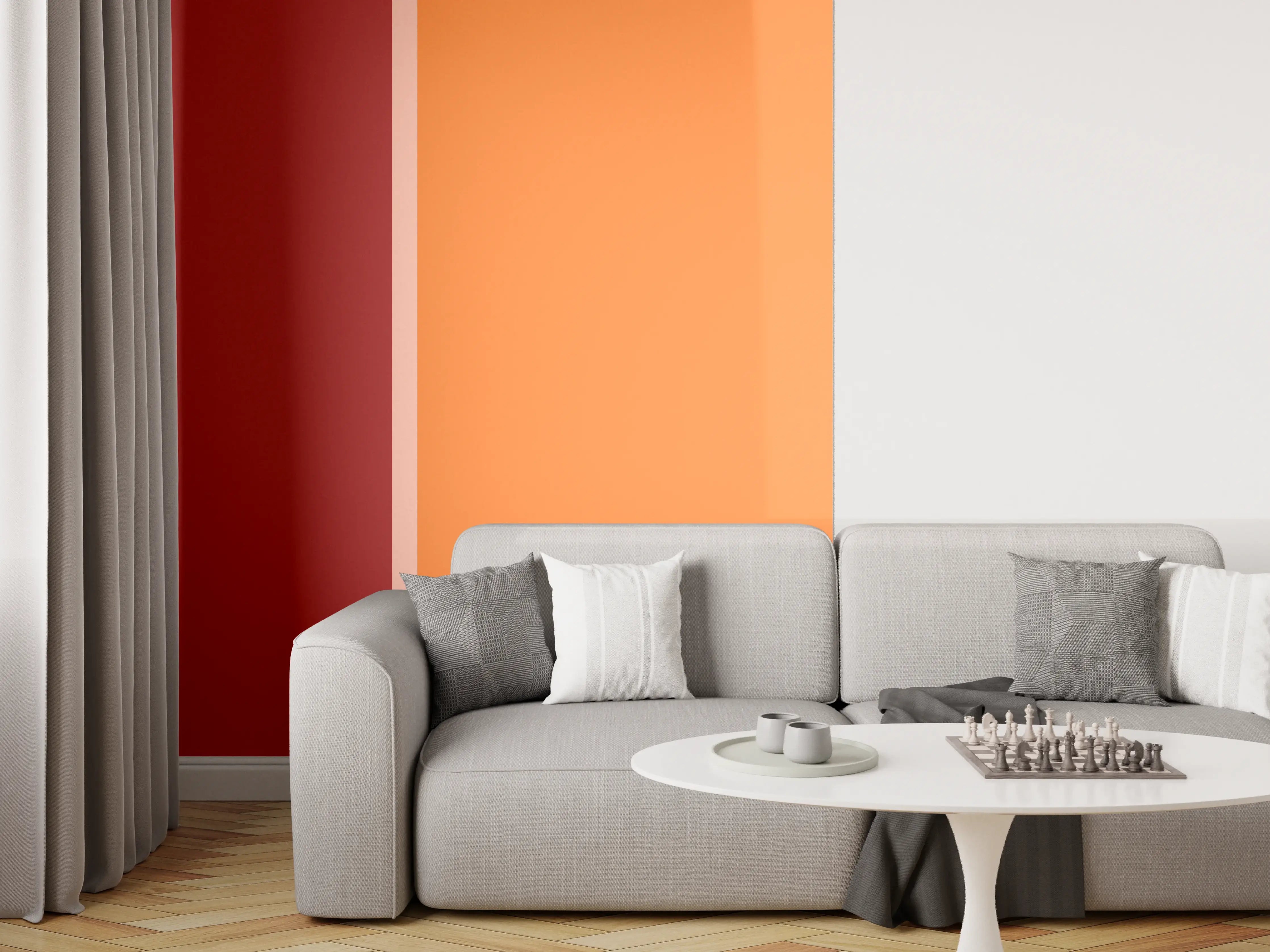 Wandverkleidung Wohnzimmer - The Reds - Easy Vertical - Sangria