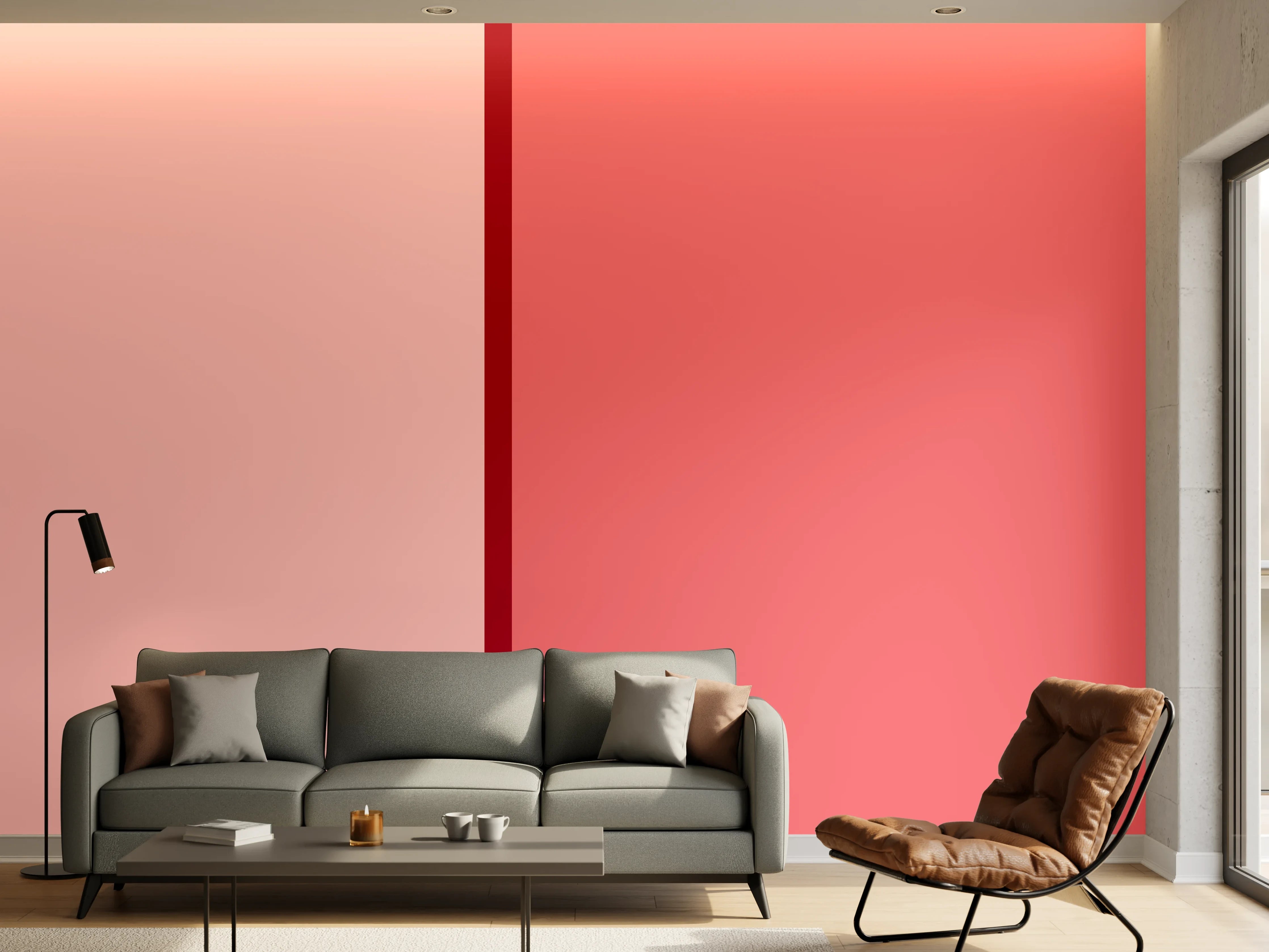 Wandverkleidung Wohnzimmer - The Reds - Easy Vertical - Tomato