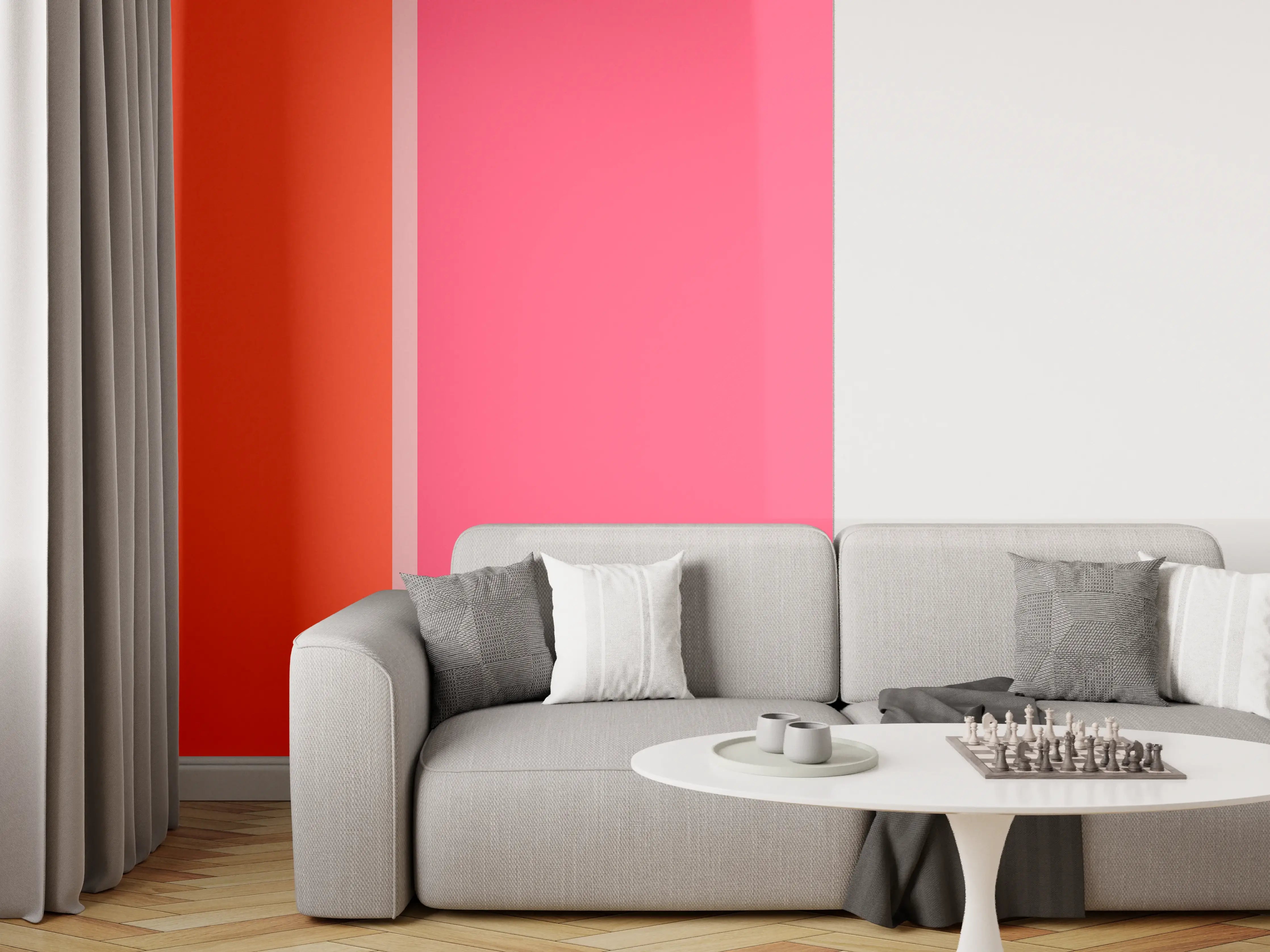 Wandverkleidung Wohnzimmer - The Reds - Easy Vertikal - Strawberry