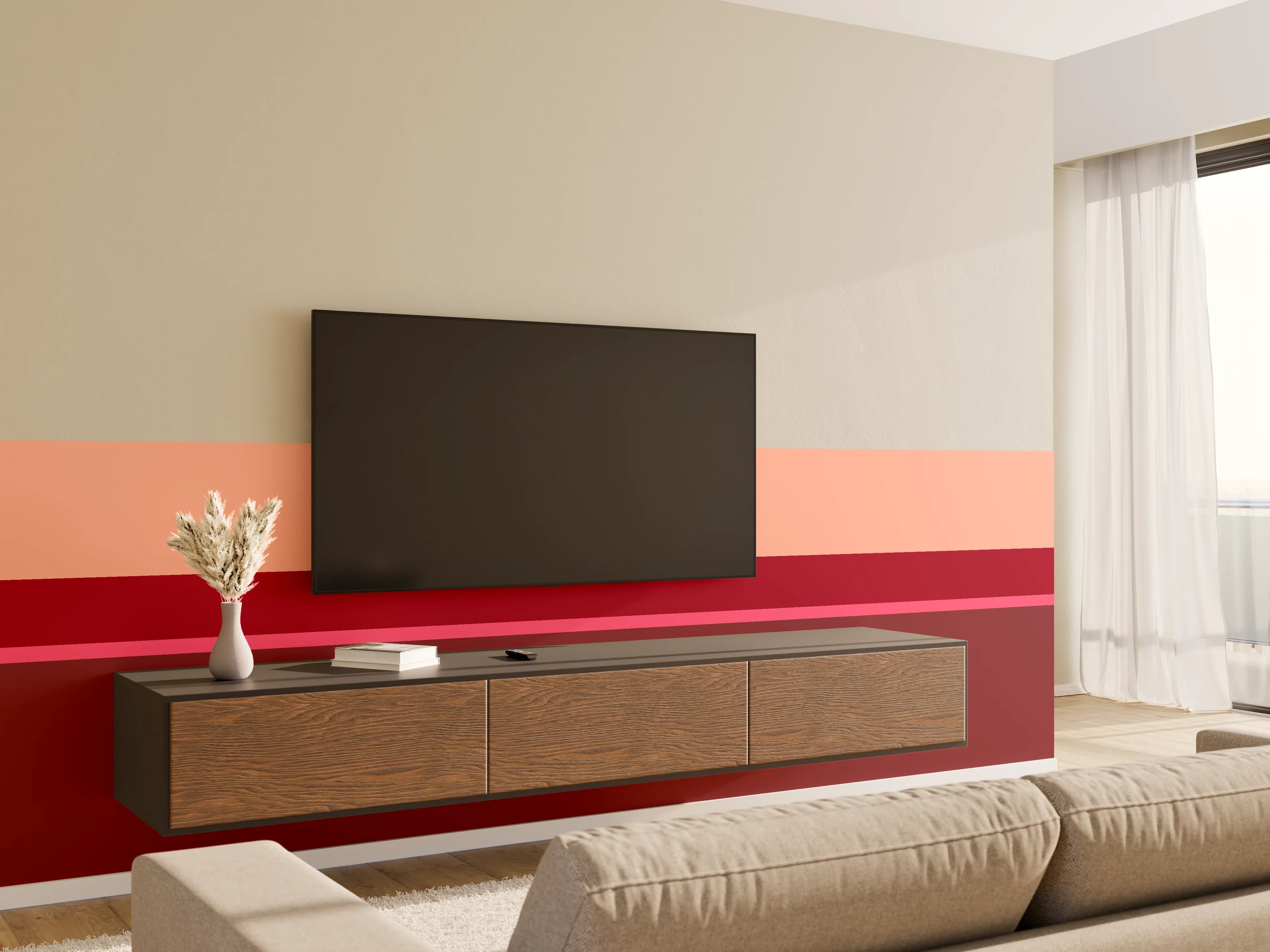 Wandverkleidung Wohnzimmer - The Reds - Horizontal - Cherry