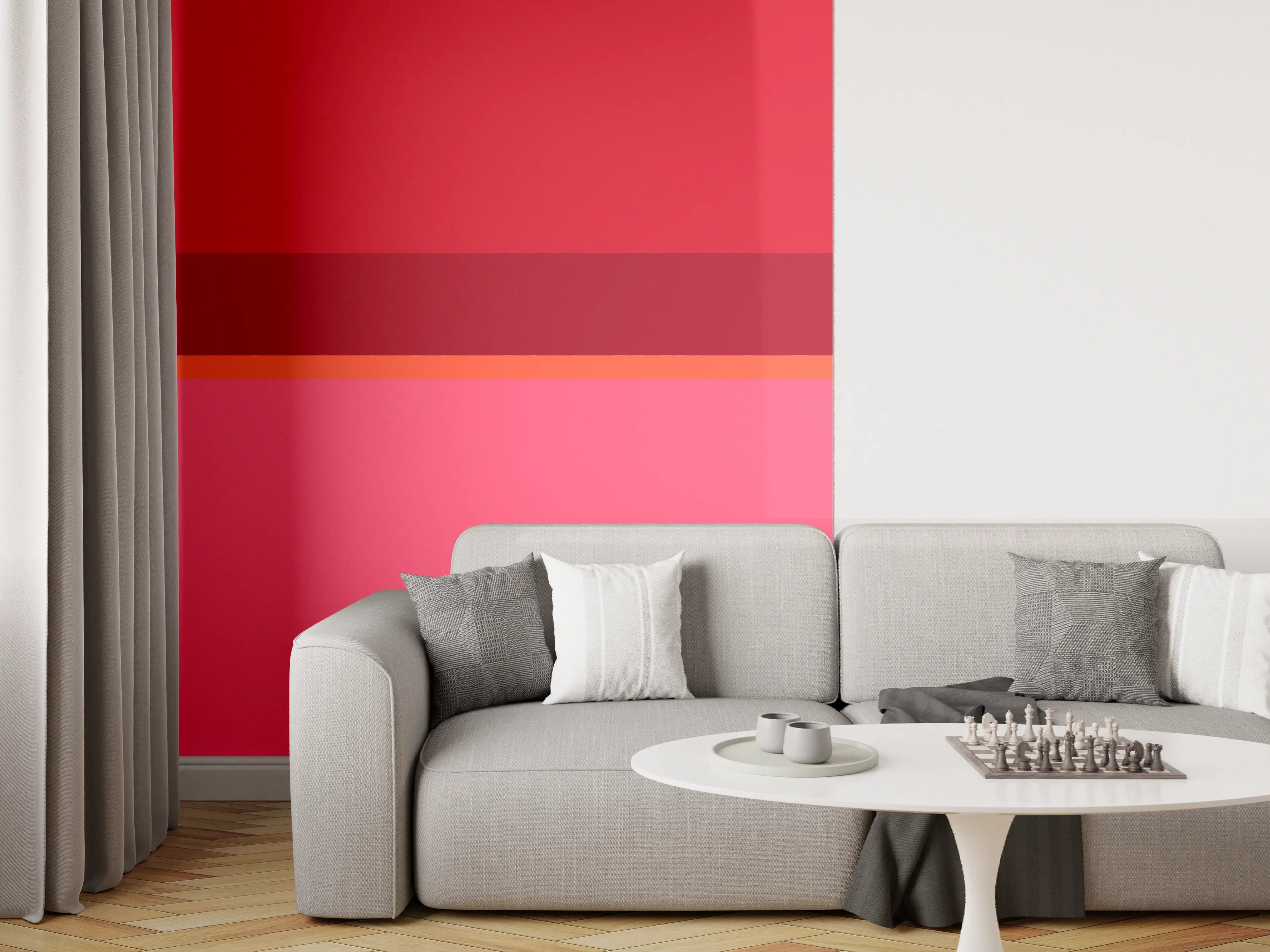 Wandverkleidung Wohnzimmer - The Reds - Horizontal - Pommagranate