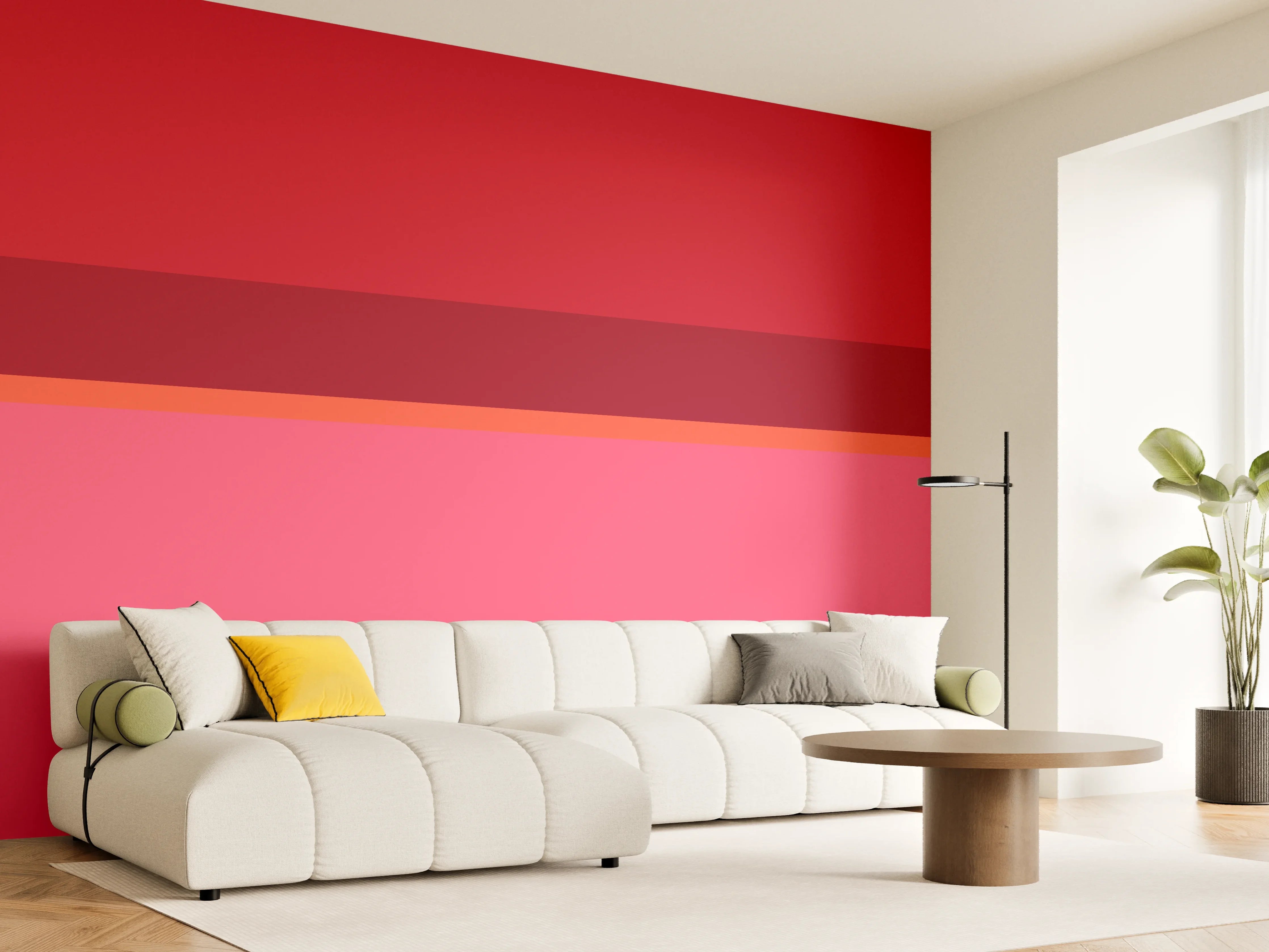Wandverkleidung Wohnzimmer - The Reds - Horizontal - Pommagranate