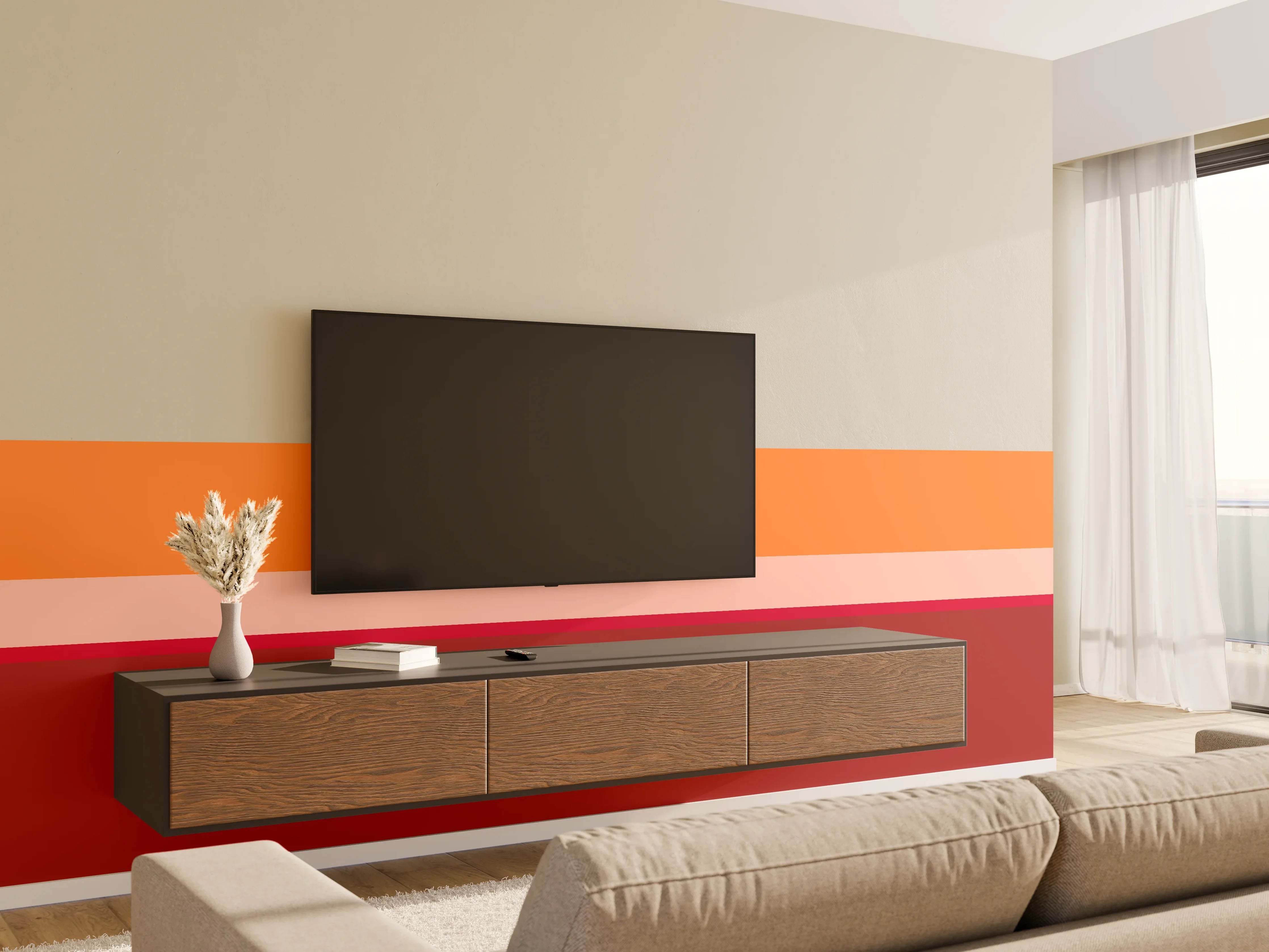 Wandverkleidung Wohnzimmer - The Reds - Horizontal - Sangria