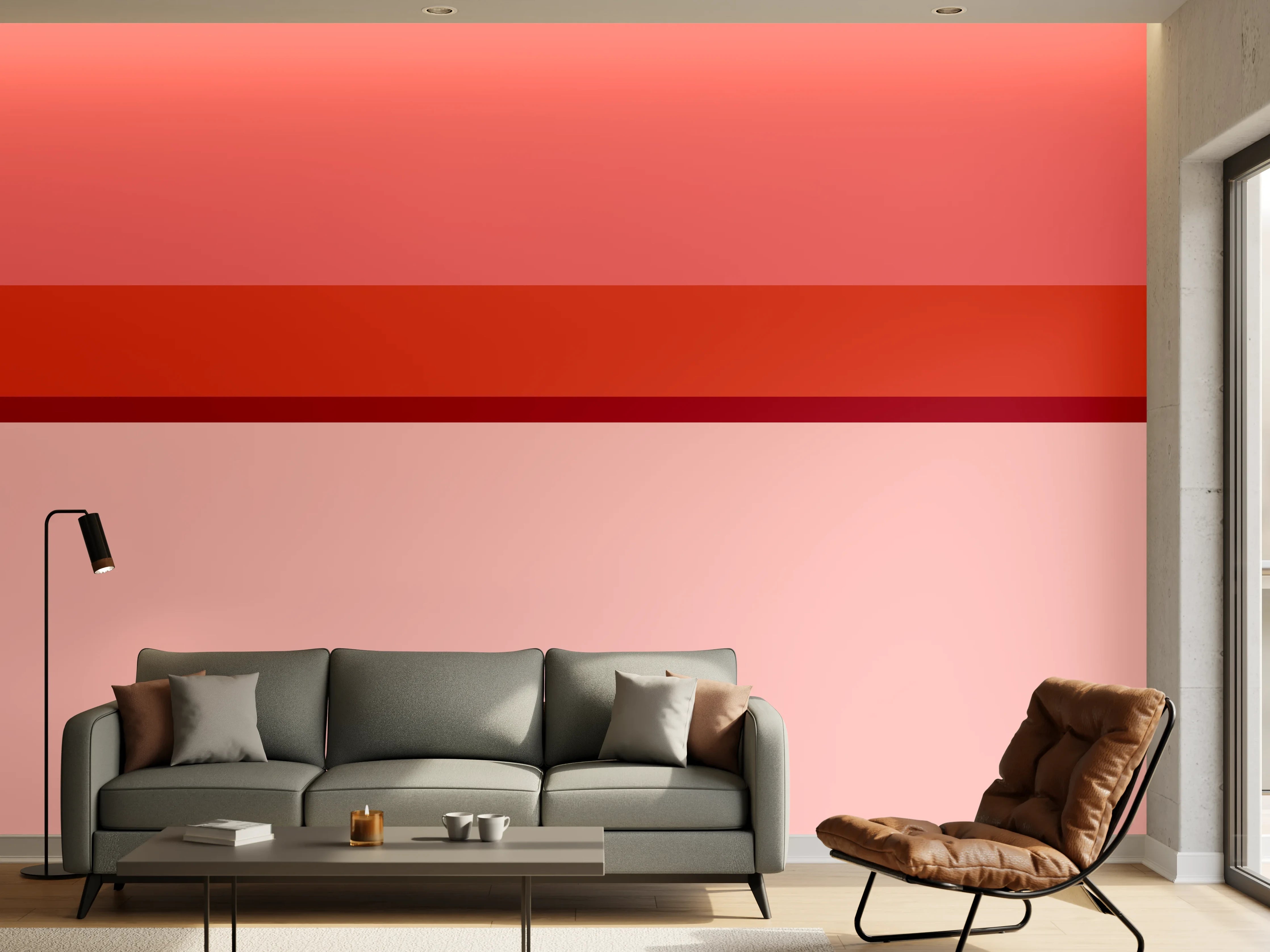 Wandverkleidung Wohnzimmer - The Reds - Horizontal - Tomato