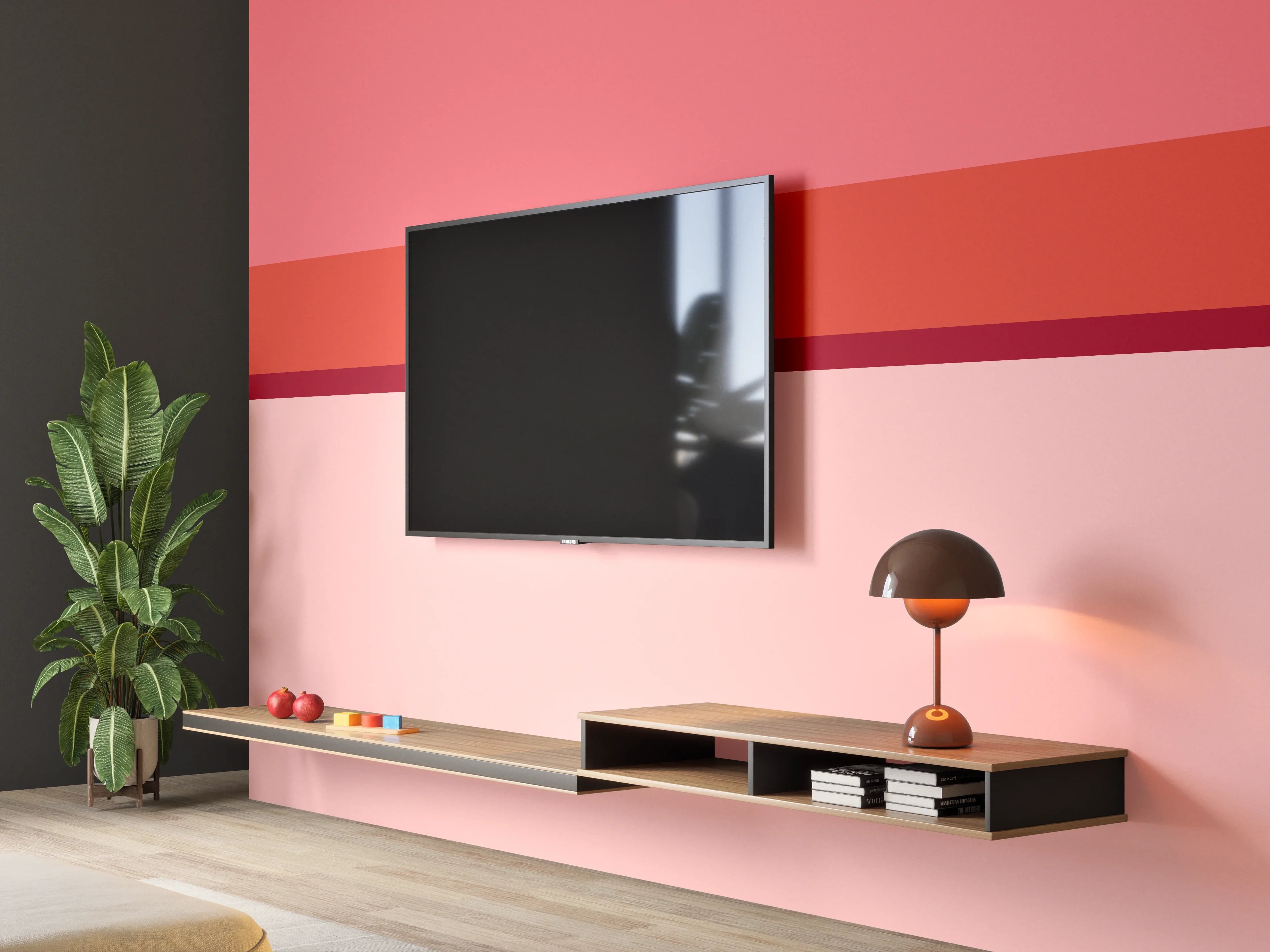 Wandverkleidung Wohnzimmer - The Reds - Horizontal - Tomato