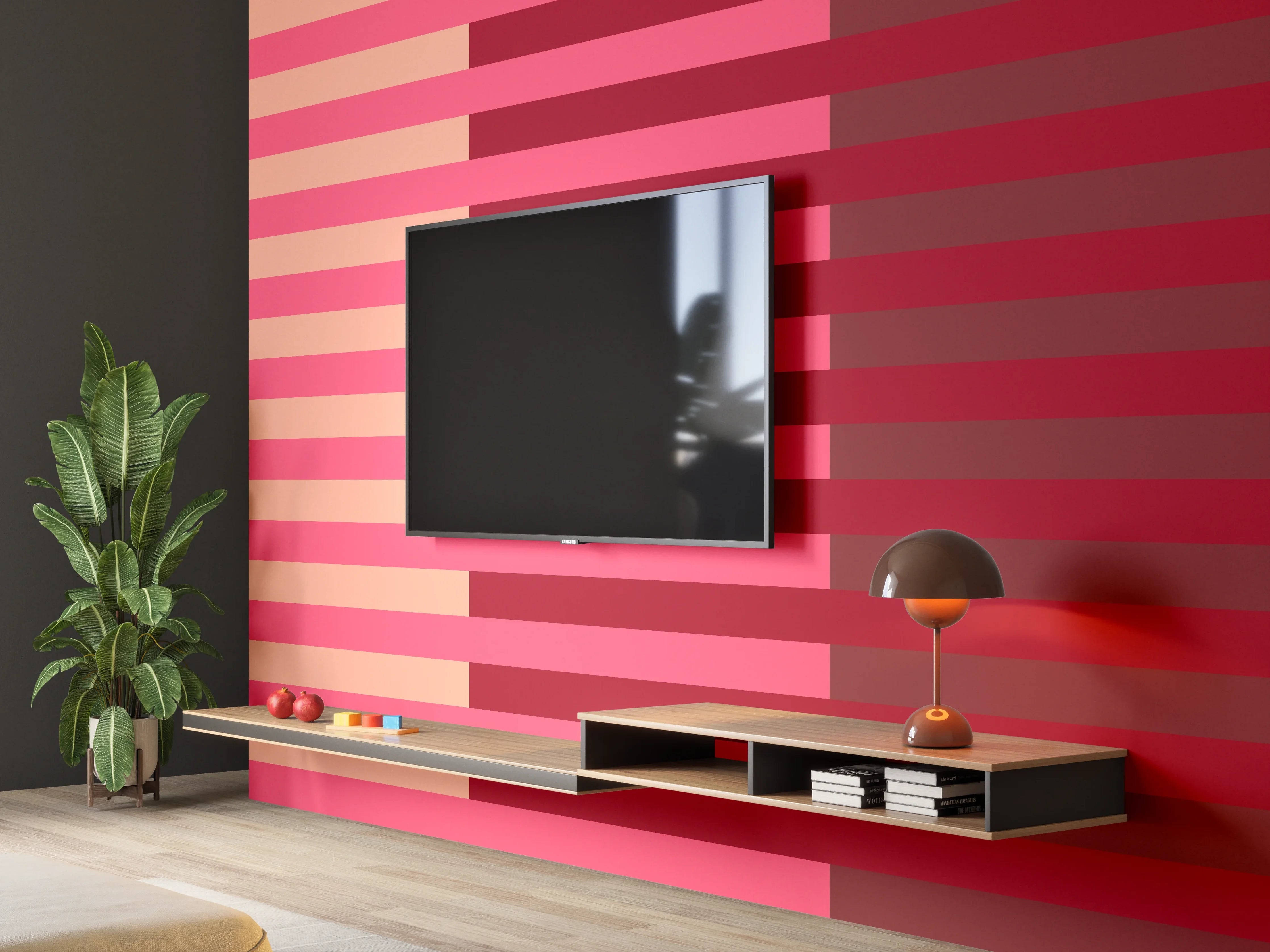 Wandverkleidung Wohnzimmer - The Reds - Multy Stripes - Cherry