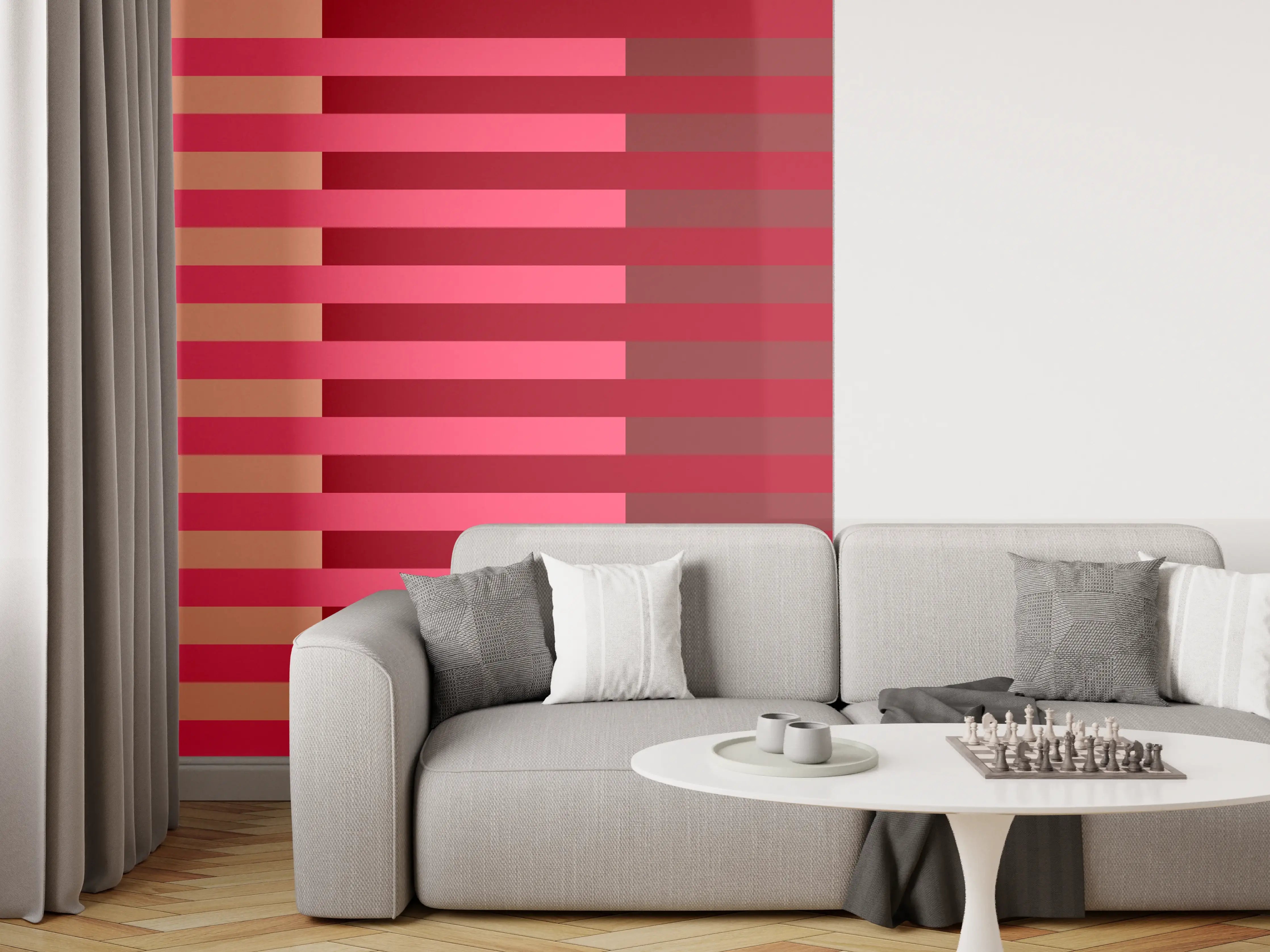 Wandverkleidung Wohnzimmer - The Reds - Multy Stripes - Cherry