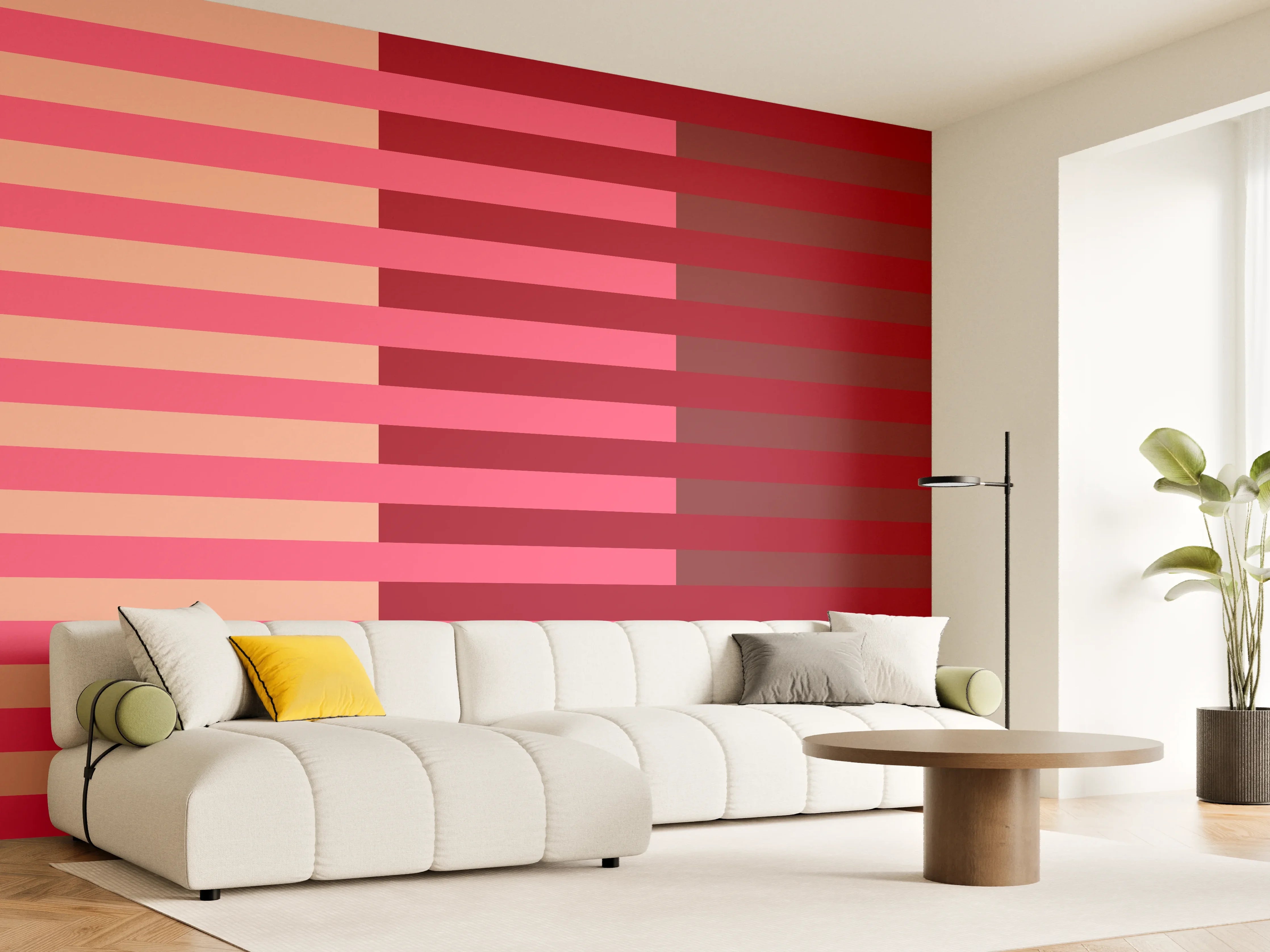 Wandverkleidung Wohnzimmer - The Reds - Multy Stripes - Cherry