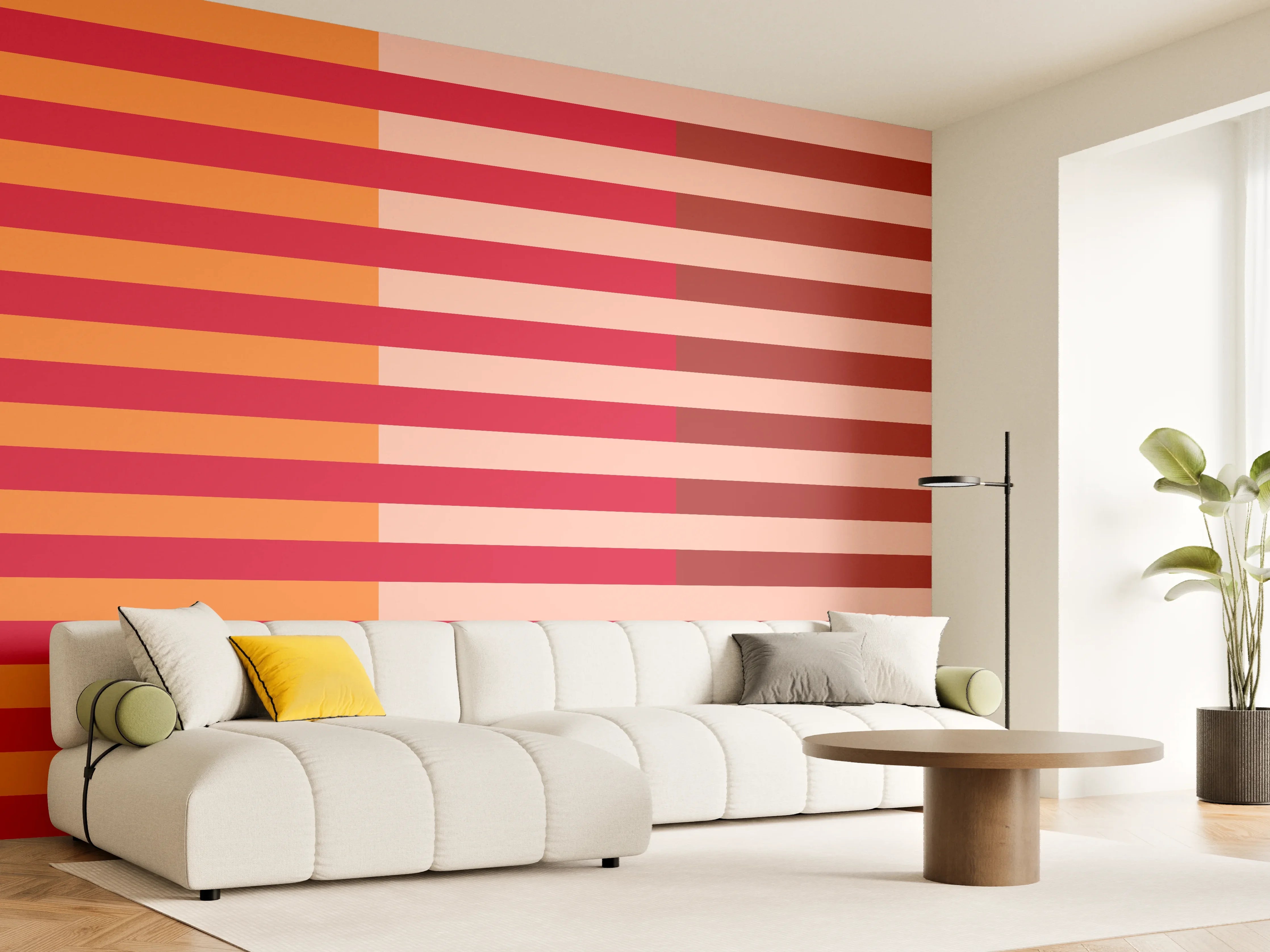Wandverkleidung Wohnzimmer - The Reds - Multy Stripes - Sangria