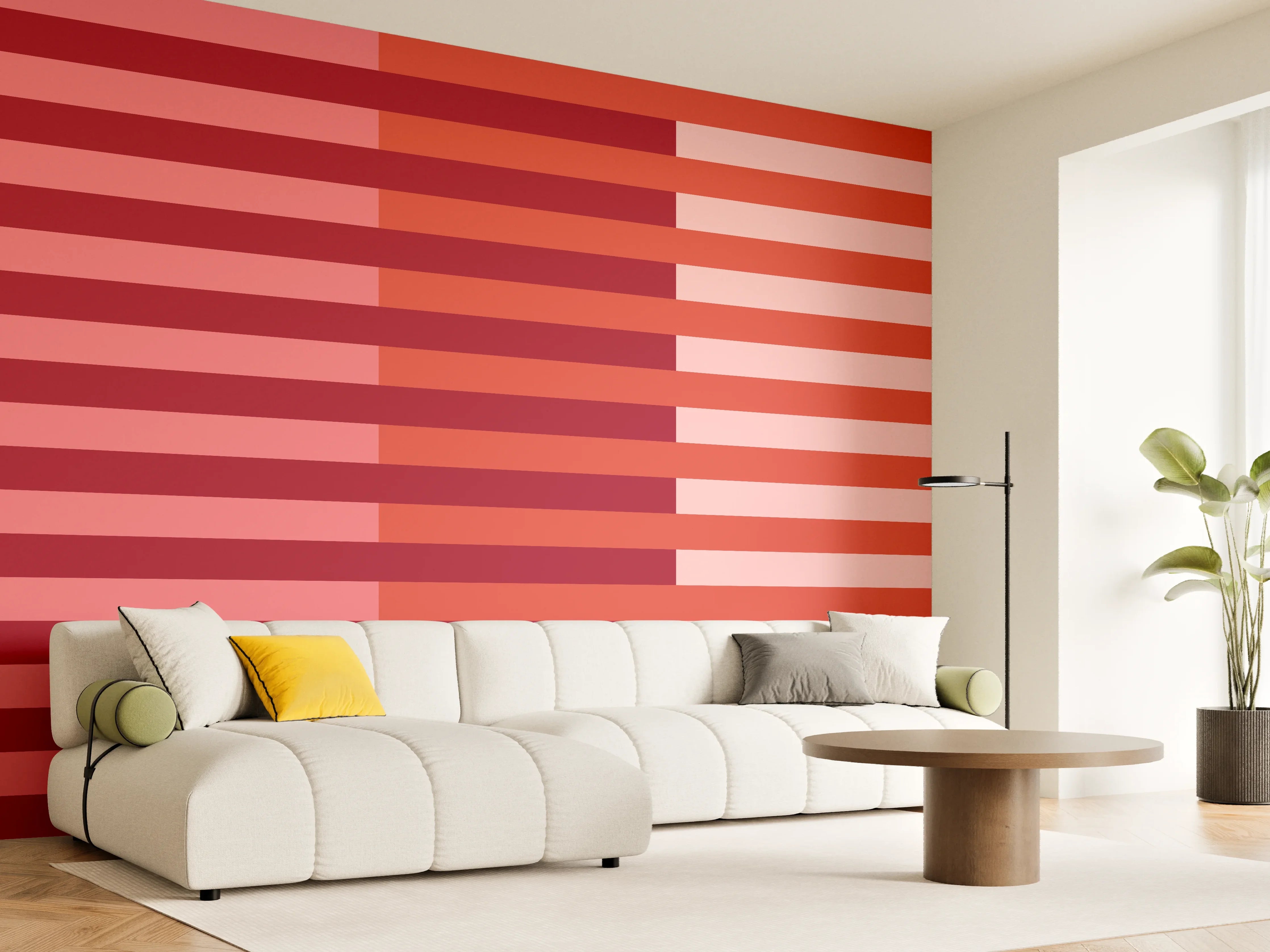 Wandverkleidung Wohnzimmer - The Reds - Multy Stripes - Tomato