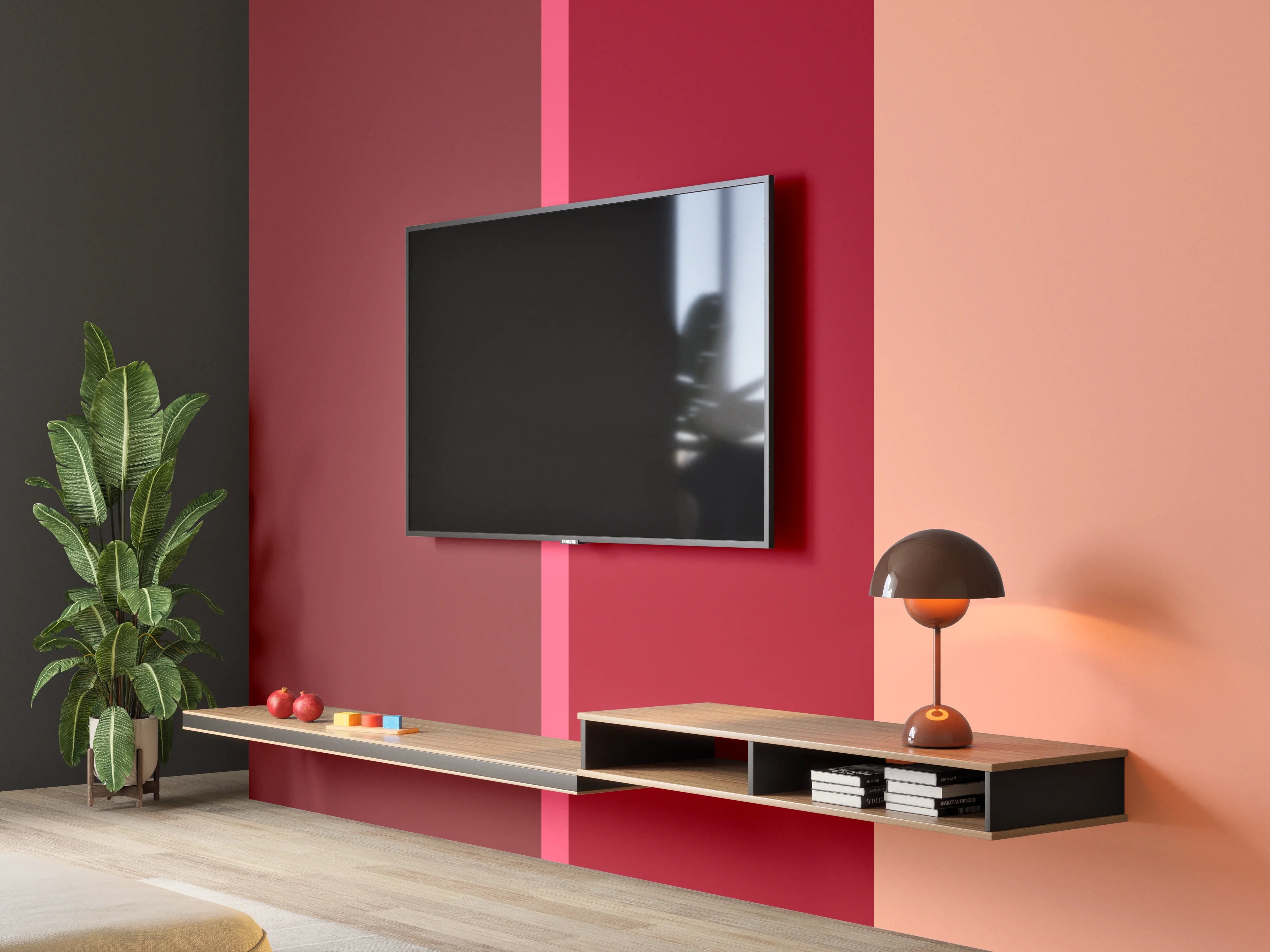 Wandverkleidung Wohnzimmer - The Reds - Vertical - Cherry