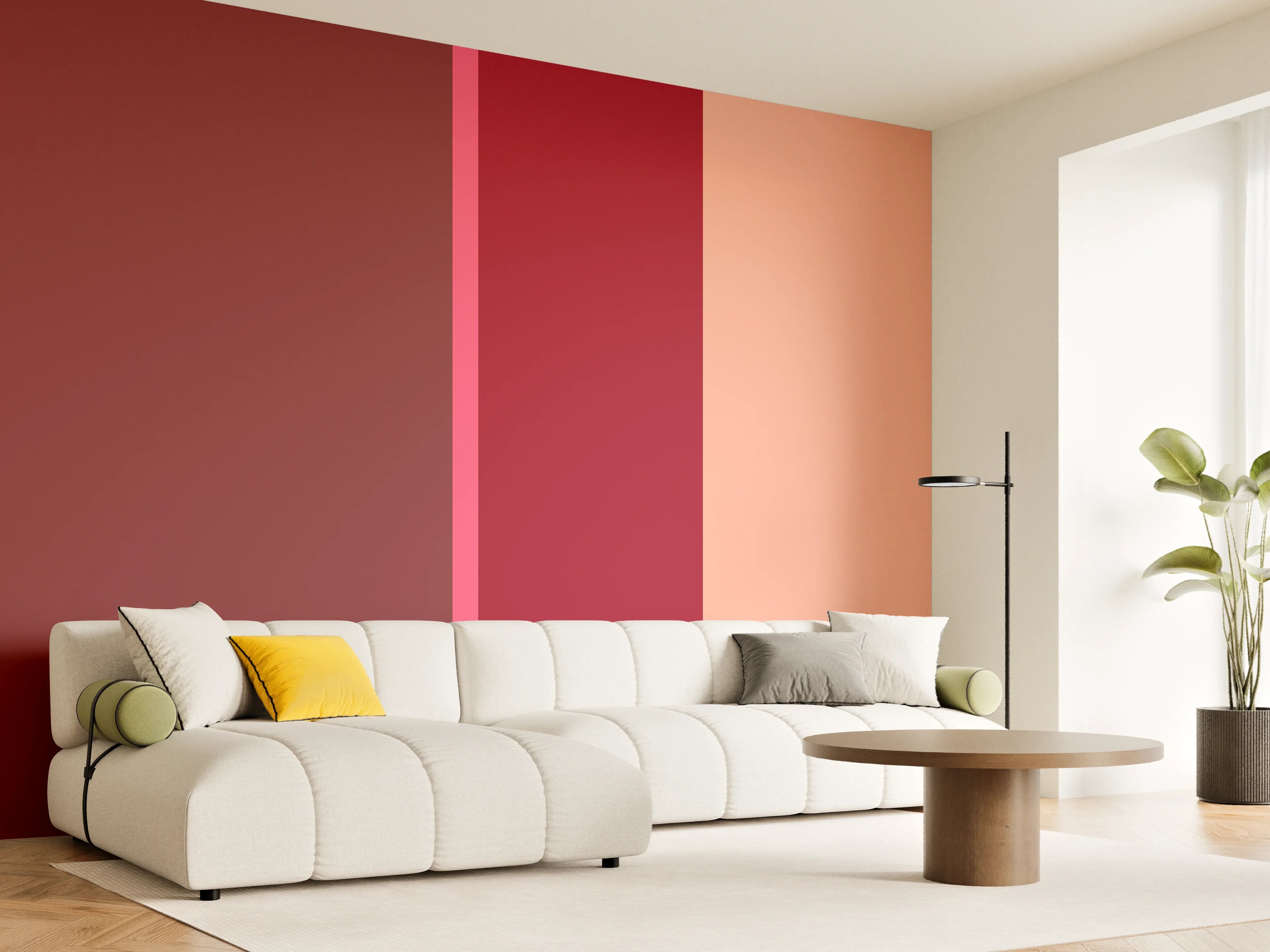 Wandverkleidung Wohnzimmer - The Reds - Vertical - Cherry