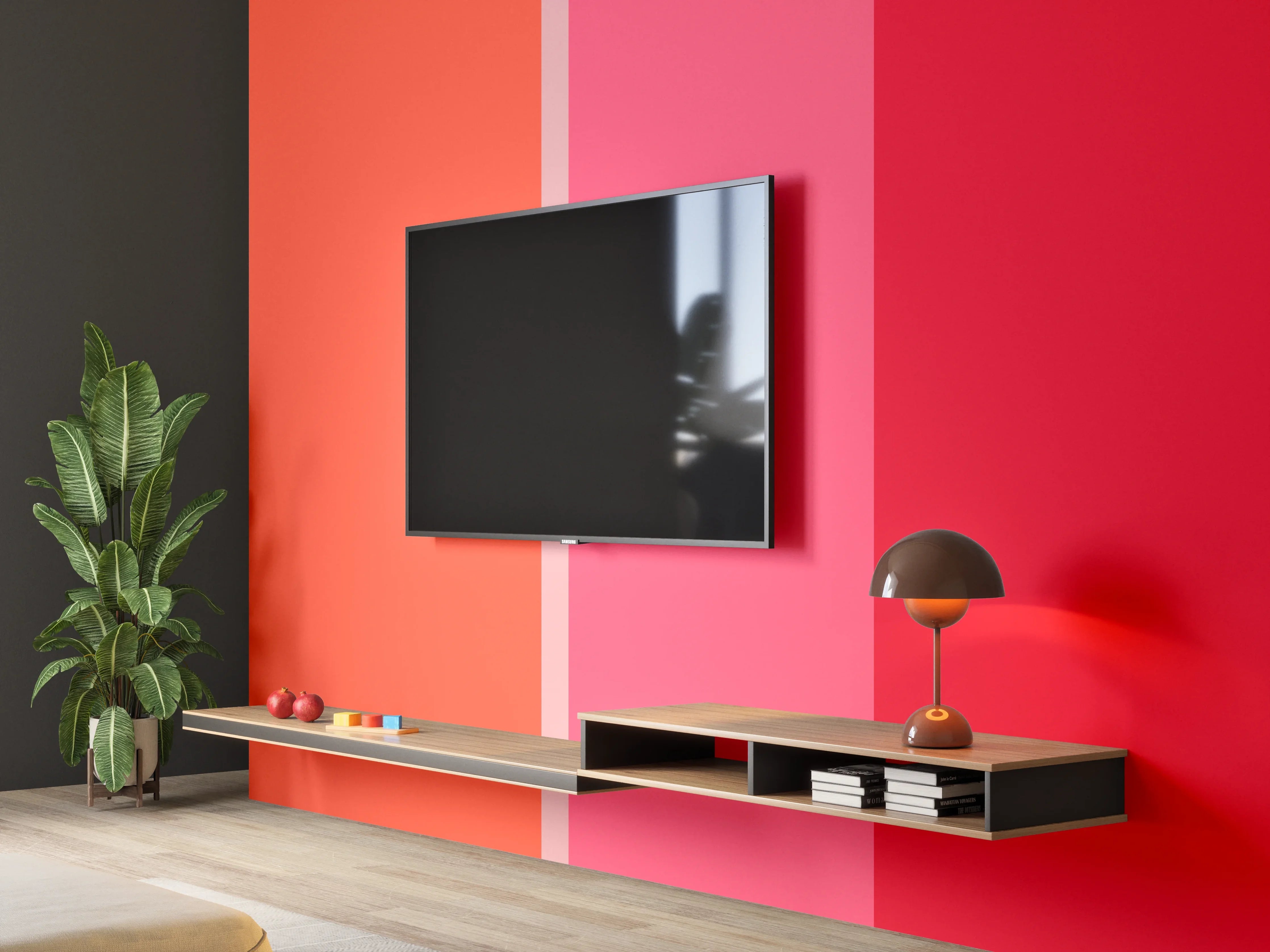 Wandverkleidung Wohnzimmer - The Reds - Vertical - Strawberry