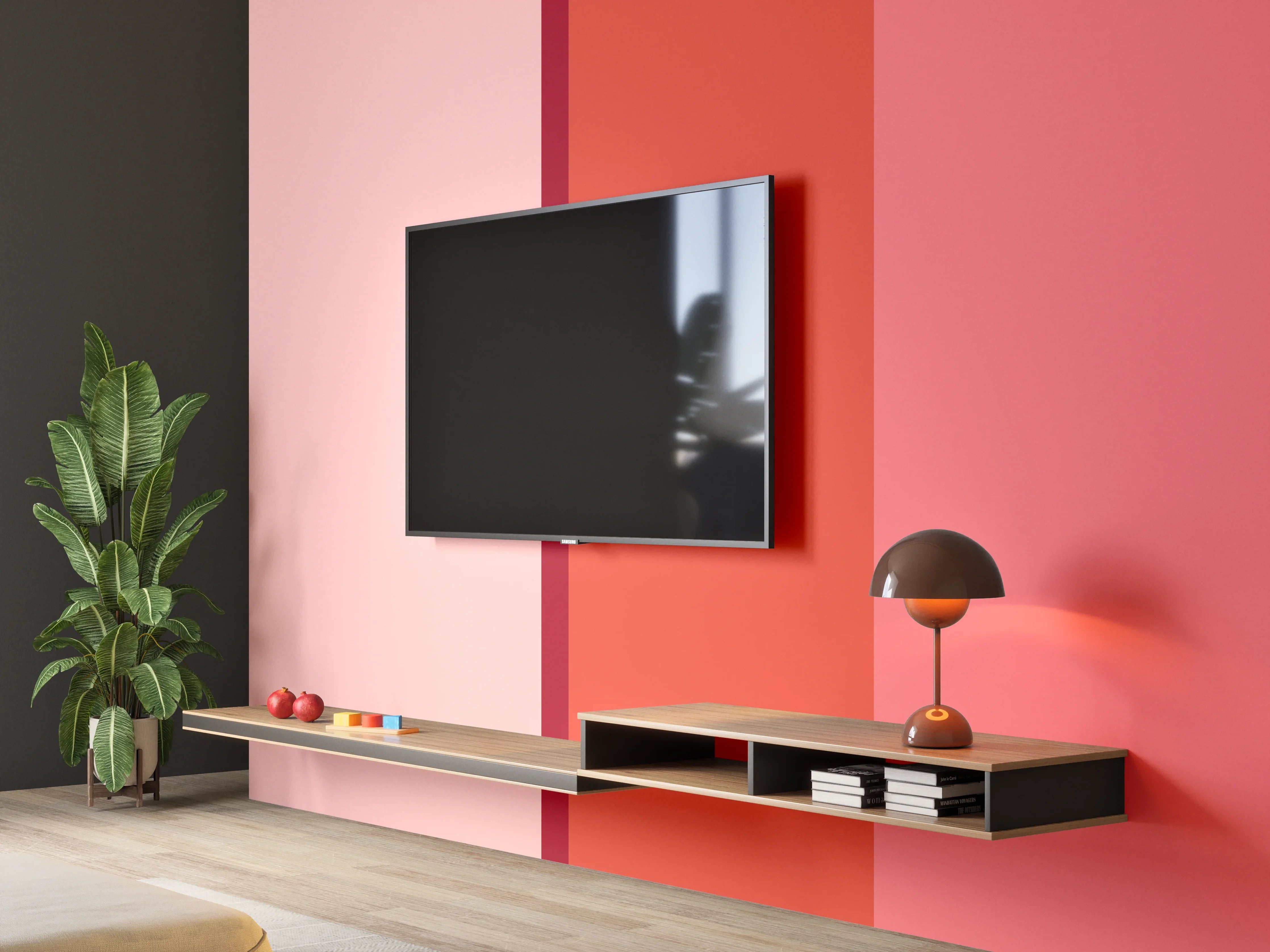 Wandverkleidung Wohnzimmer - The Reds - Vertical - Tomato