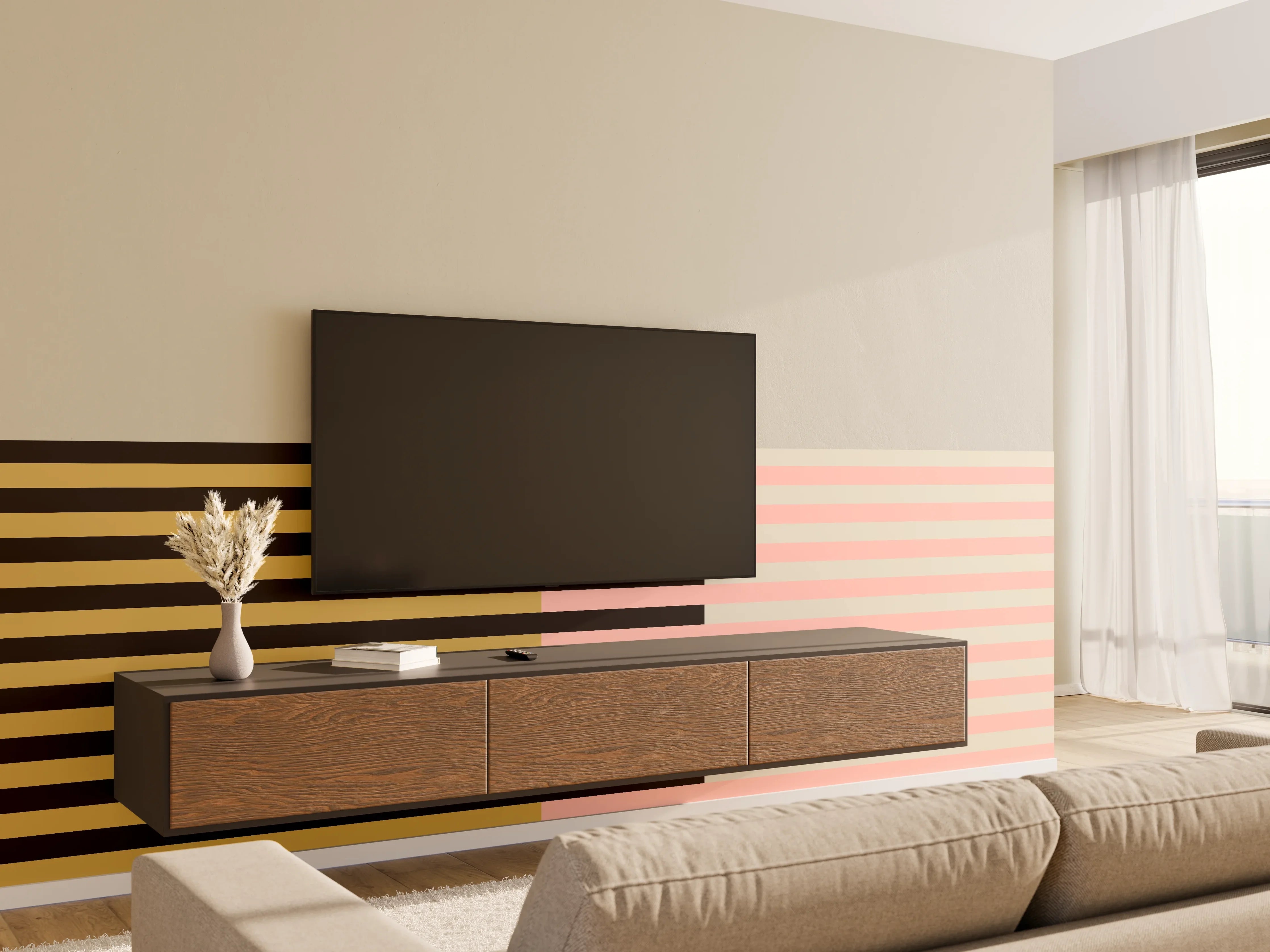 Wandverkleidung Wohnzimmer - The Retros - Multy Stripes - Daenerys