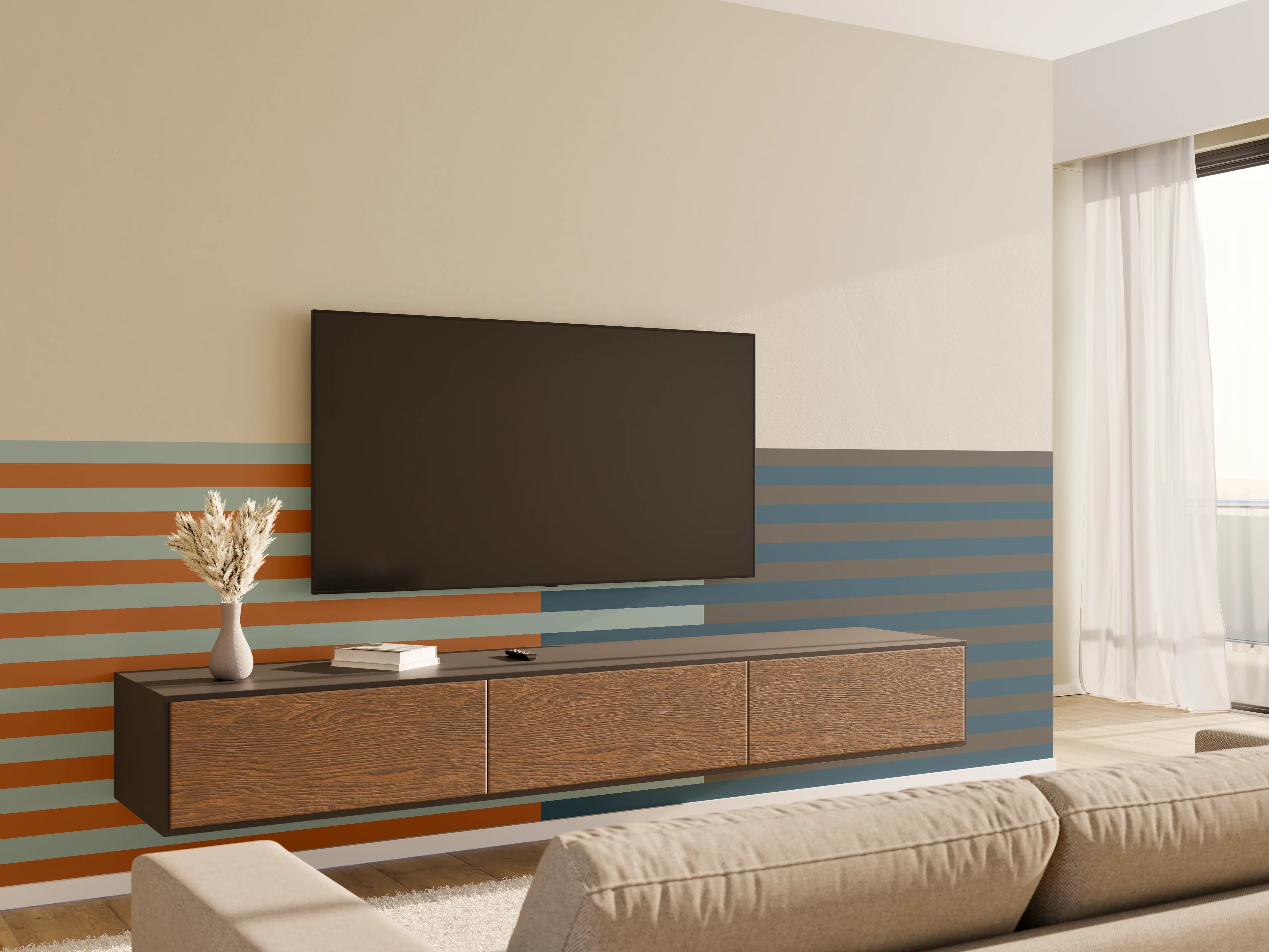 Wandverkleidung Wohnzimmer - The Retros - Multy Stripes - Jon