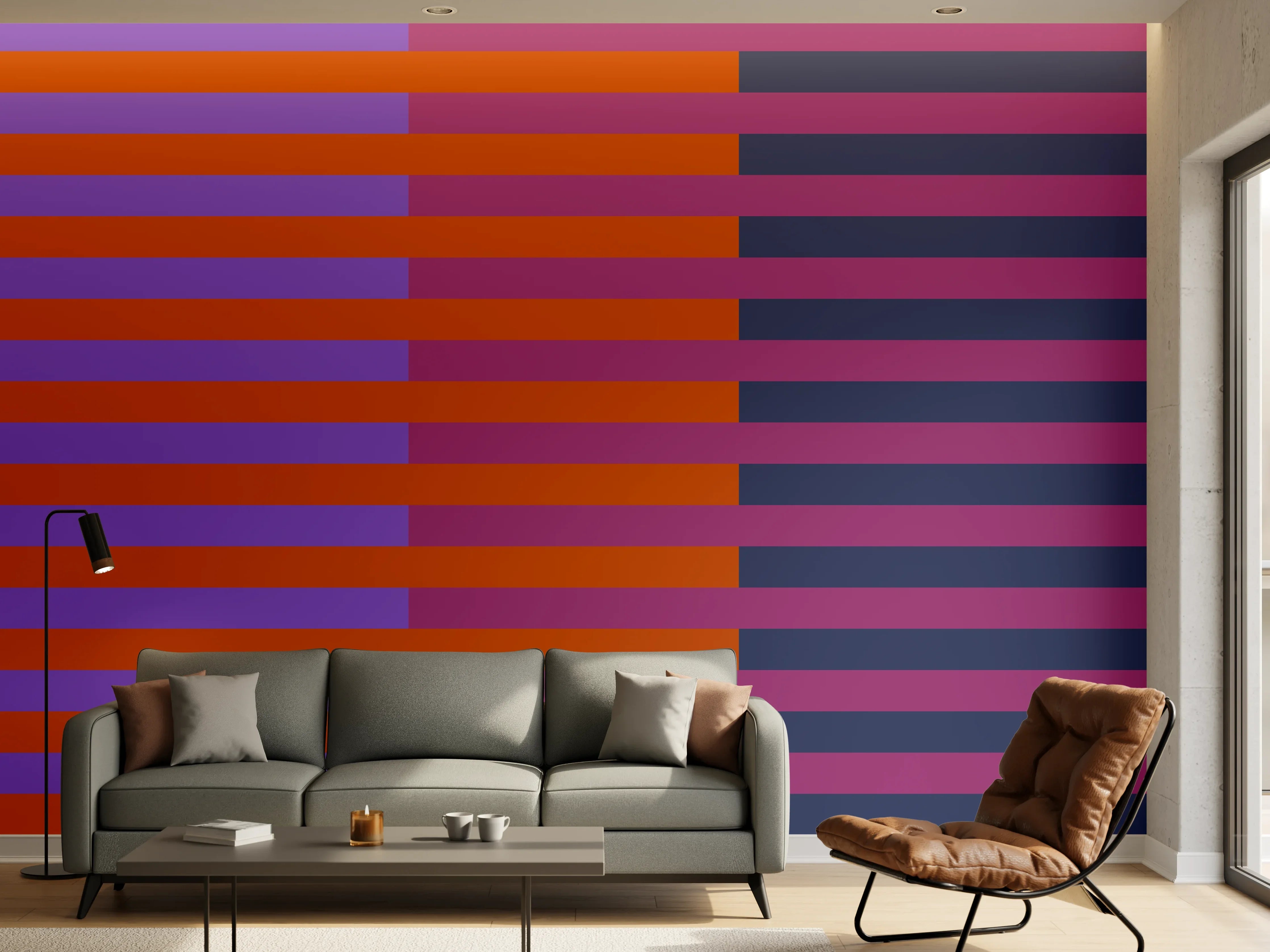 Wandverkleidung Wohnzimmer - The Retros - Multy Stripes - Sansa