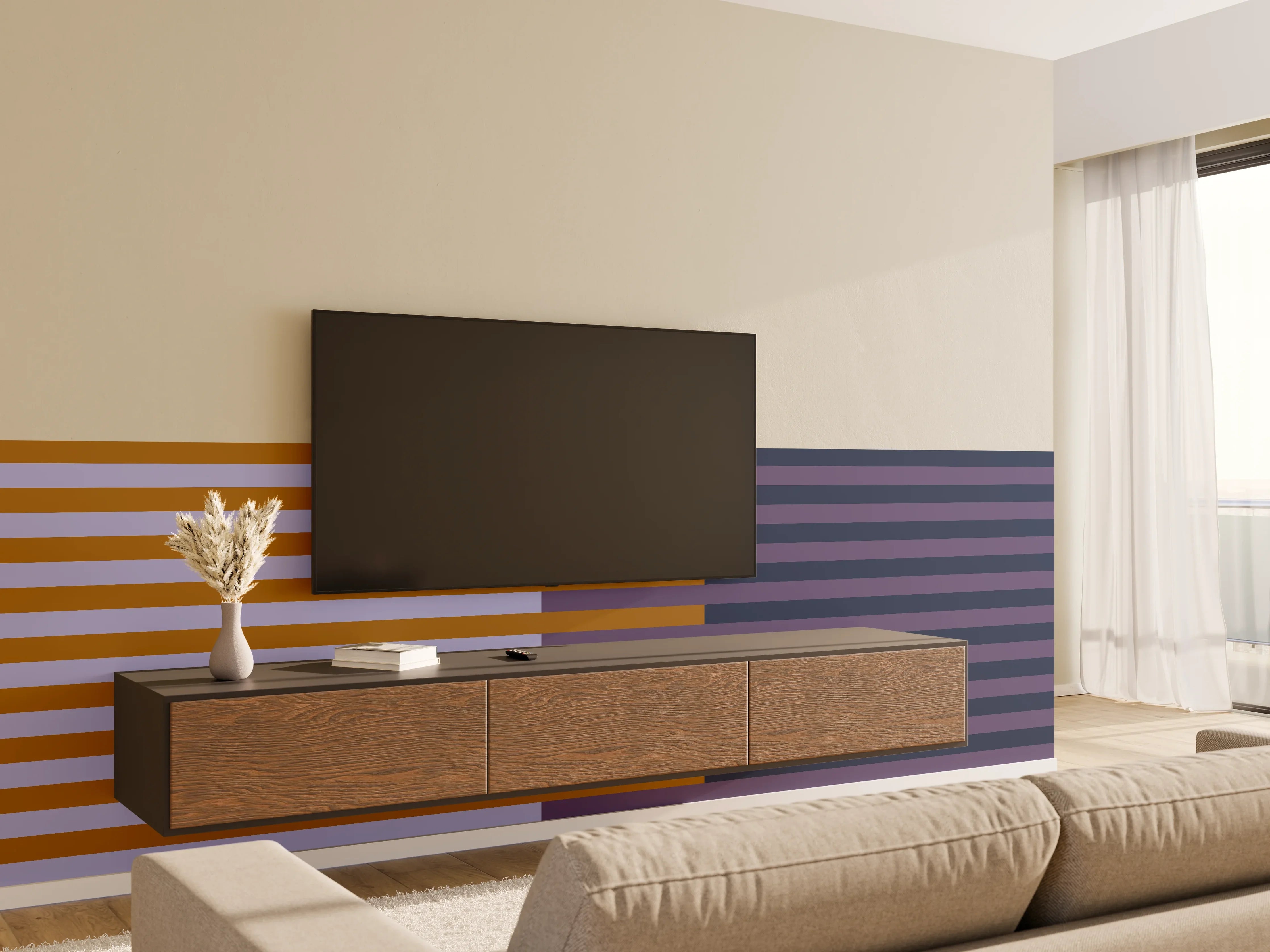 Wandverkleidung Wohnzimmer - The Retros - Multy Stripes - Tyrion