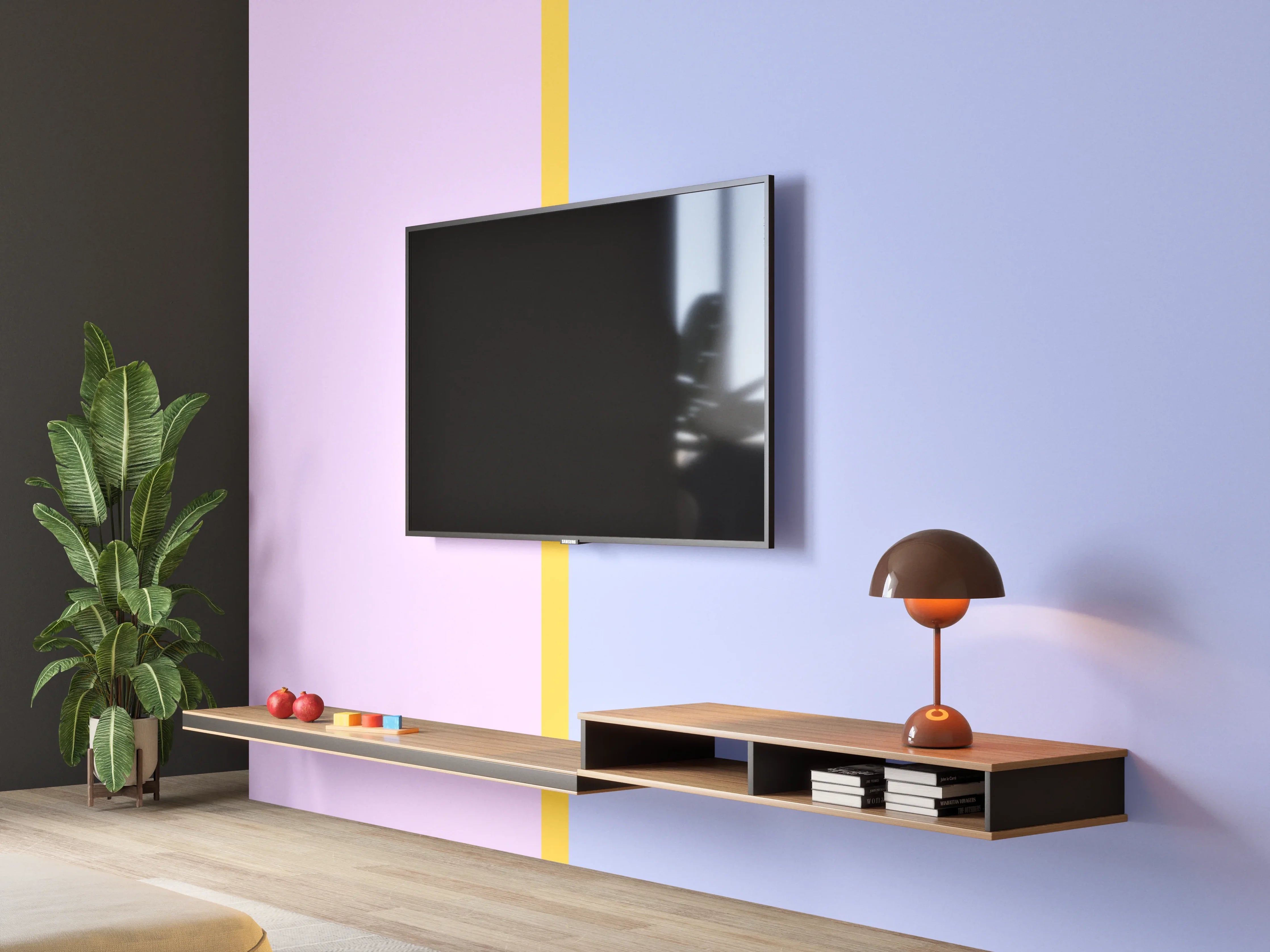 Wandverkleidung Wohnzimmer - The Springs - Easy Vertikal - Lilac