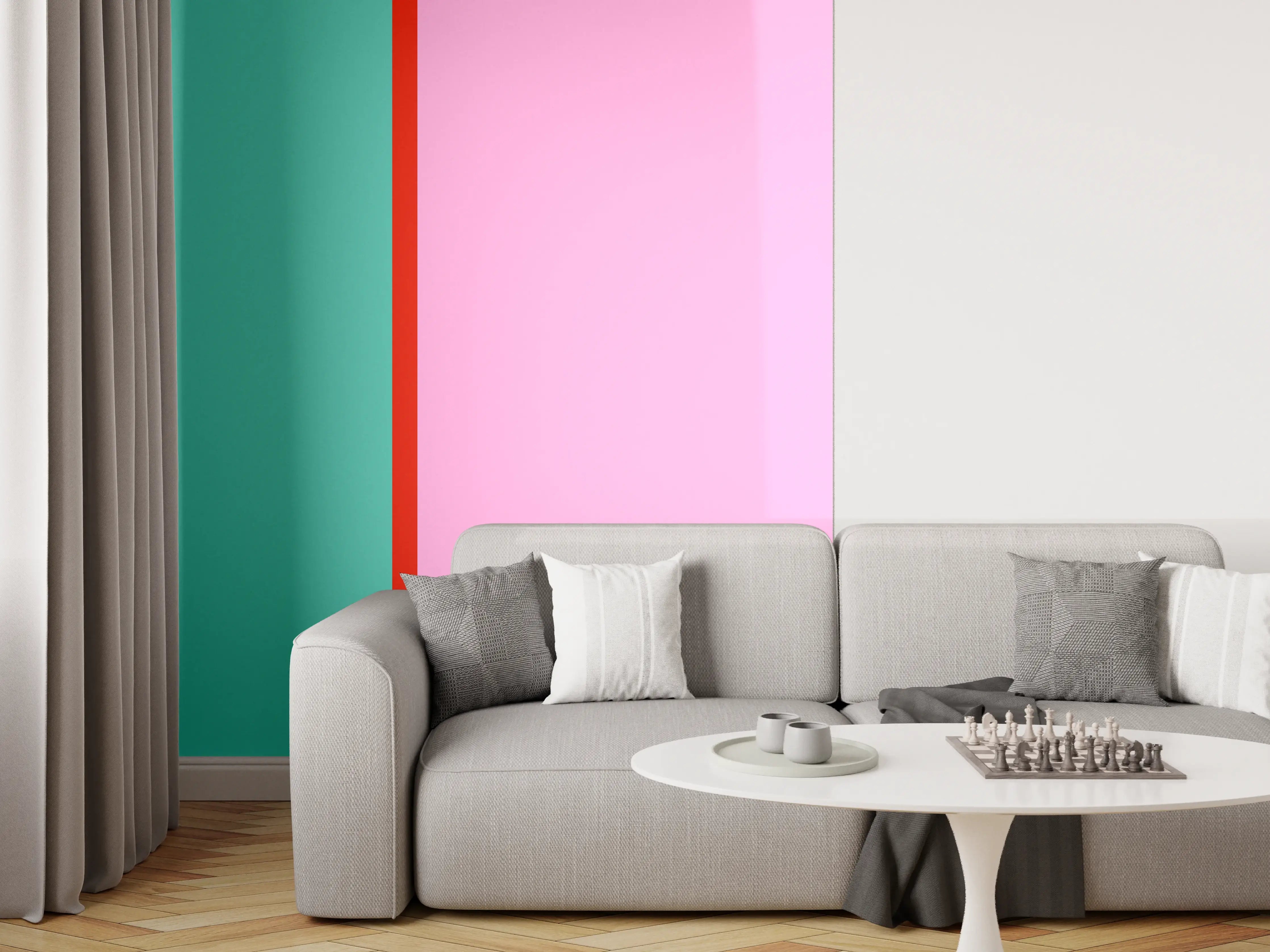 Wandverkleidung Wohnzimmer - The Springs - Easy Vertikal - Peony