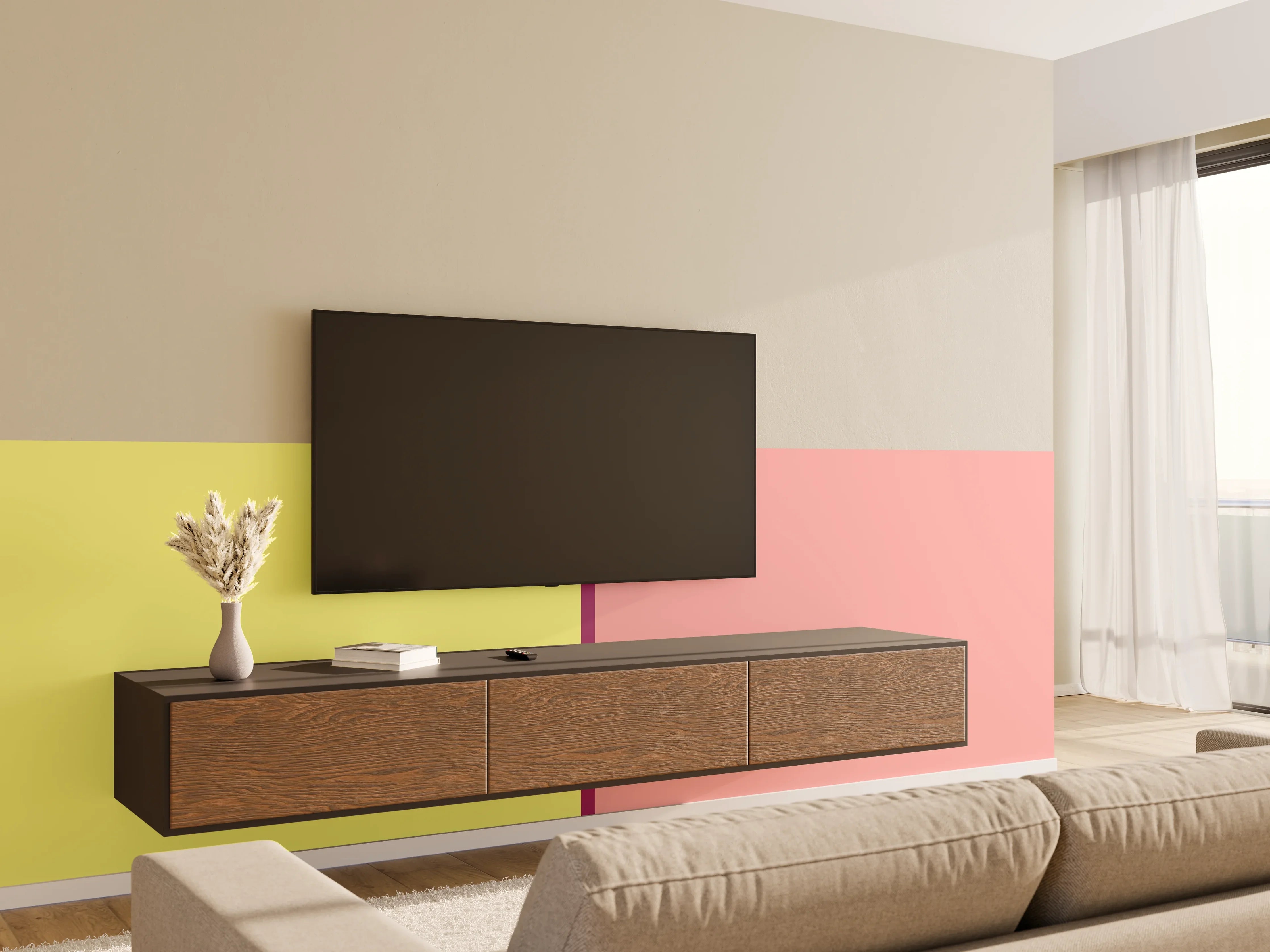 Wandverkleidung Wohnzimmer - The Springs - Easy Vertikal - Tulip