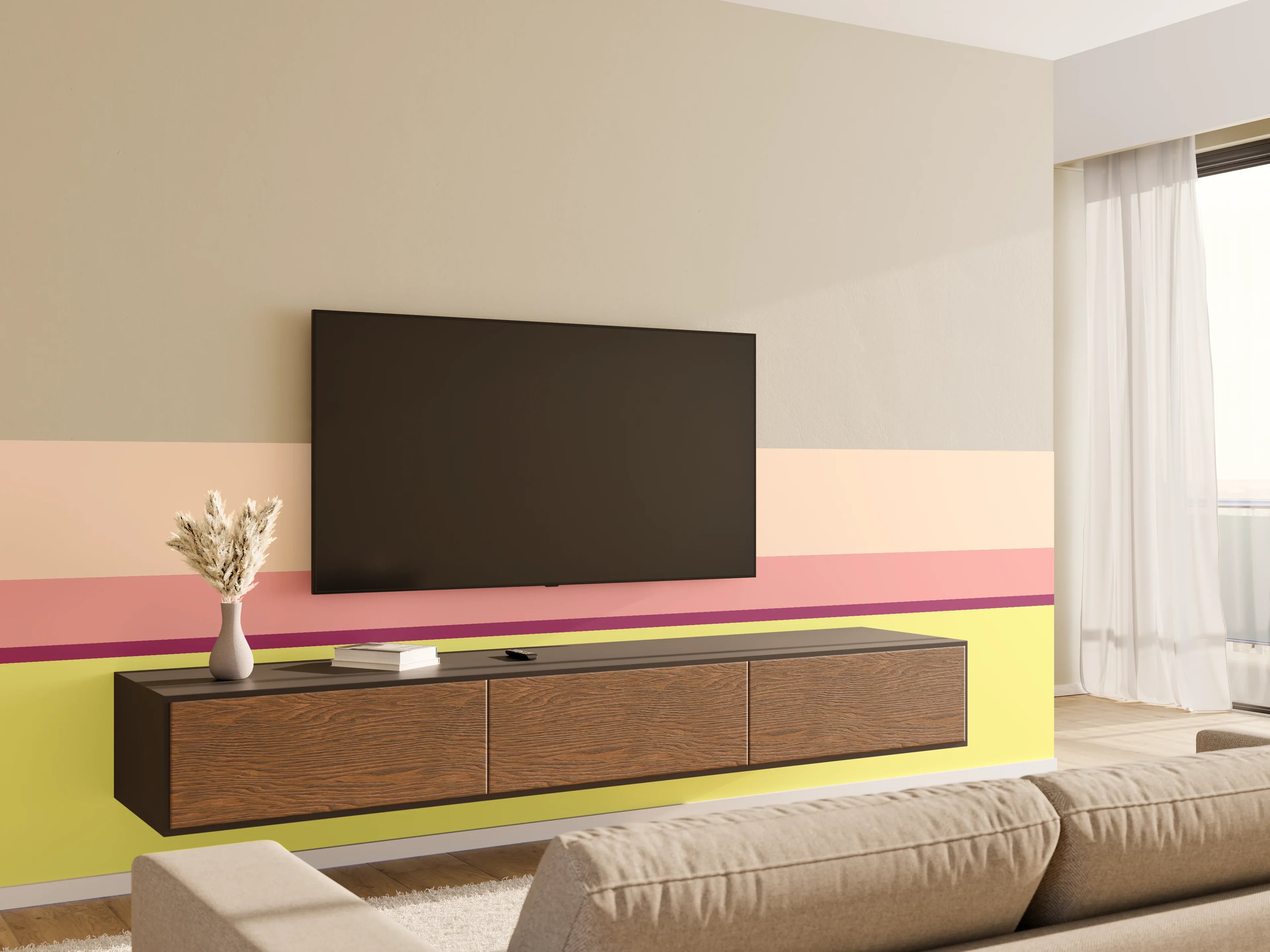 Wandverkleidung Wohnzimmer - The Springs - Horizontal - Tulip