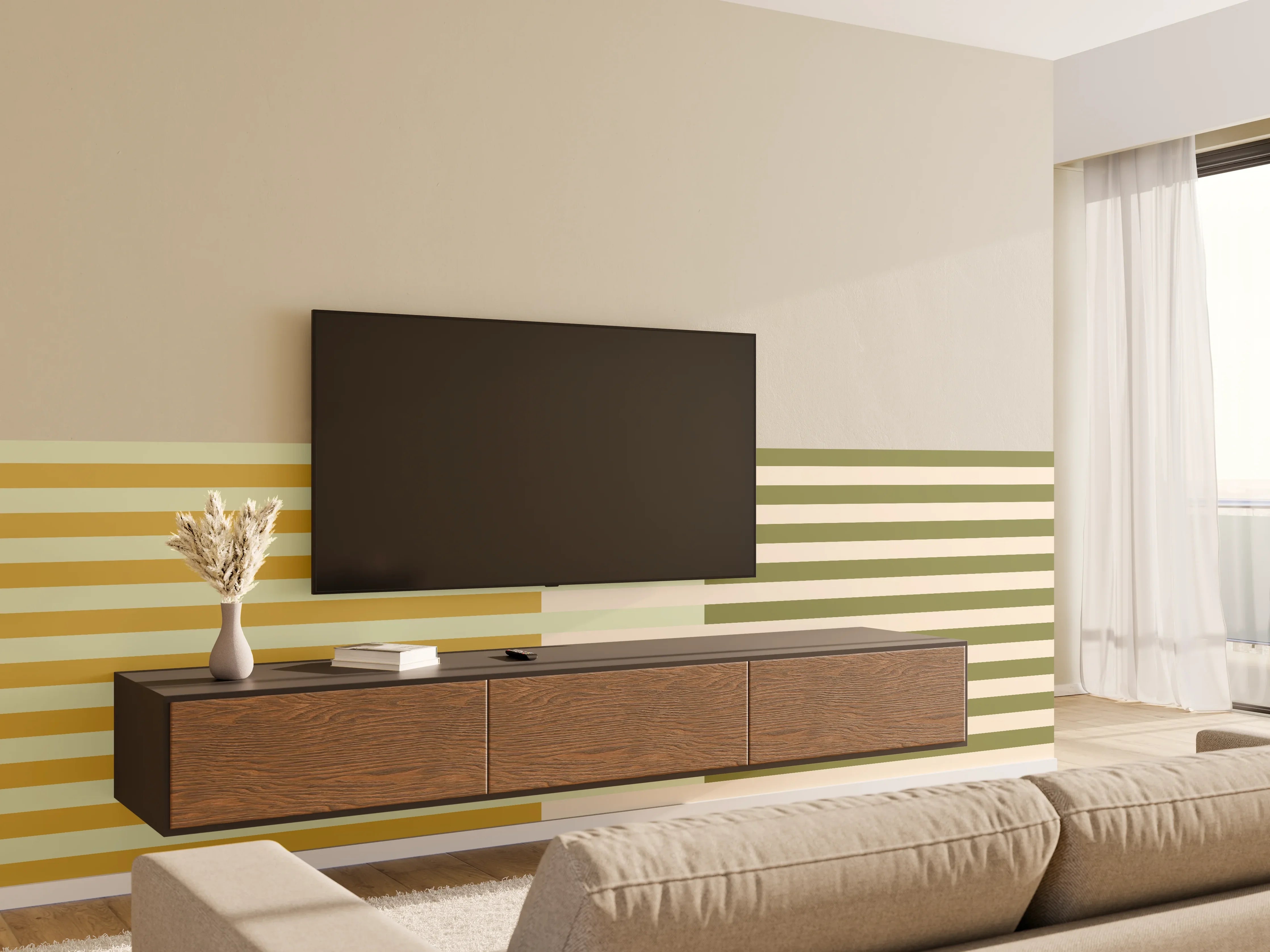 Wandverkleidung Wohnzimmer - The Springs - Multy Stripes - Birch