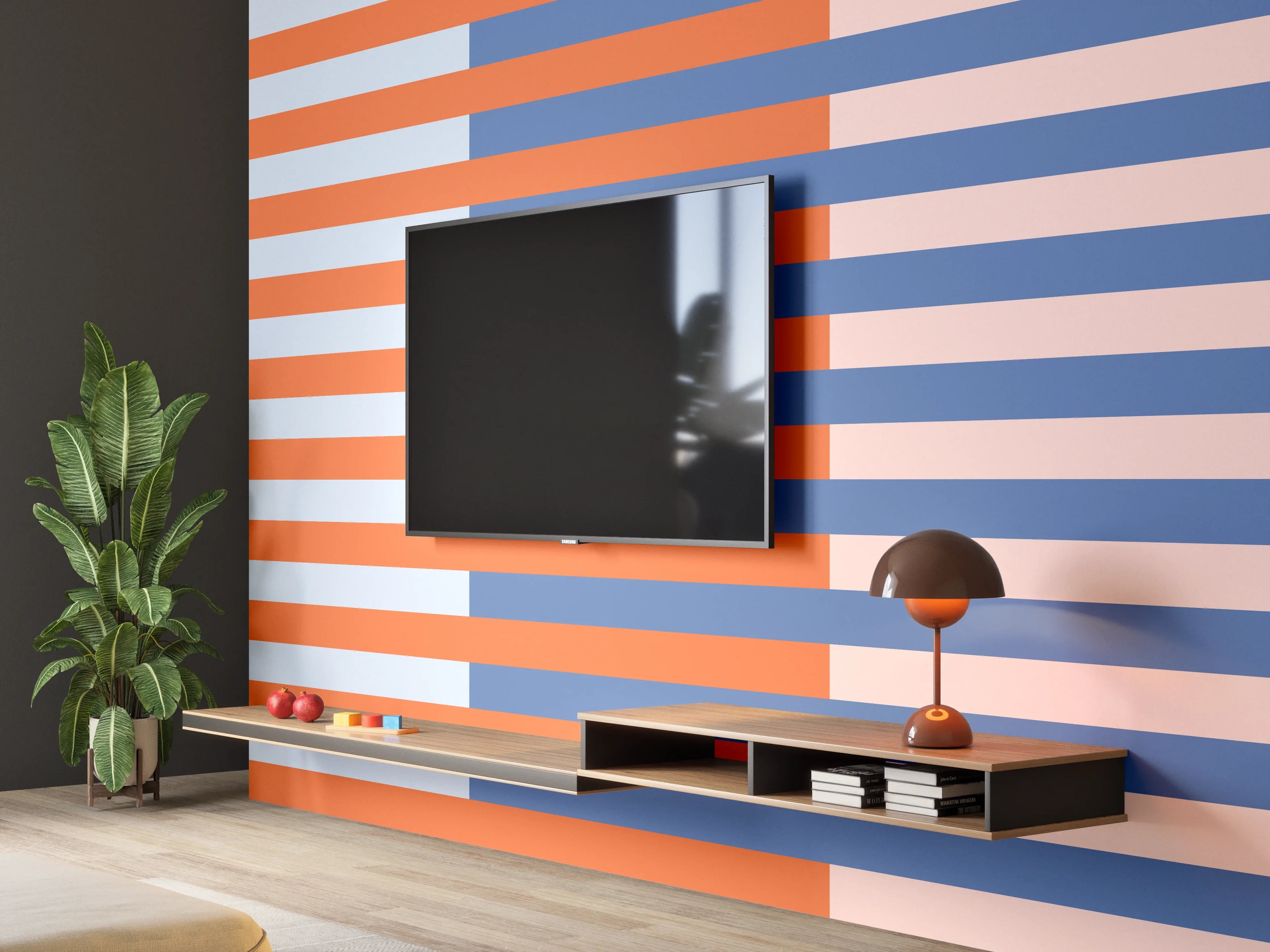 Wandverkleidung Wohnzimmer - The Springs - Multy Stripes - Crocus