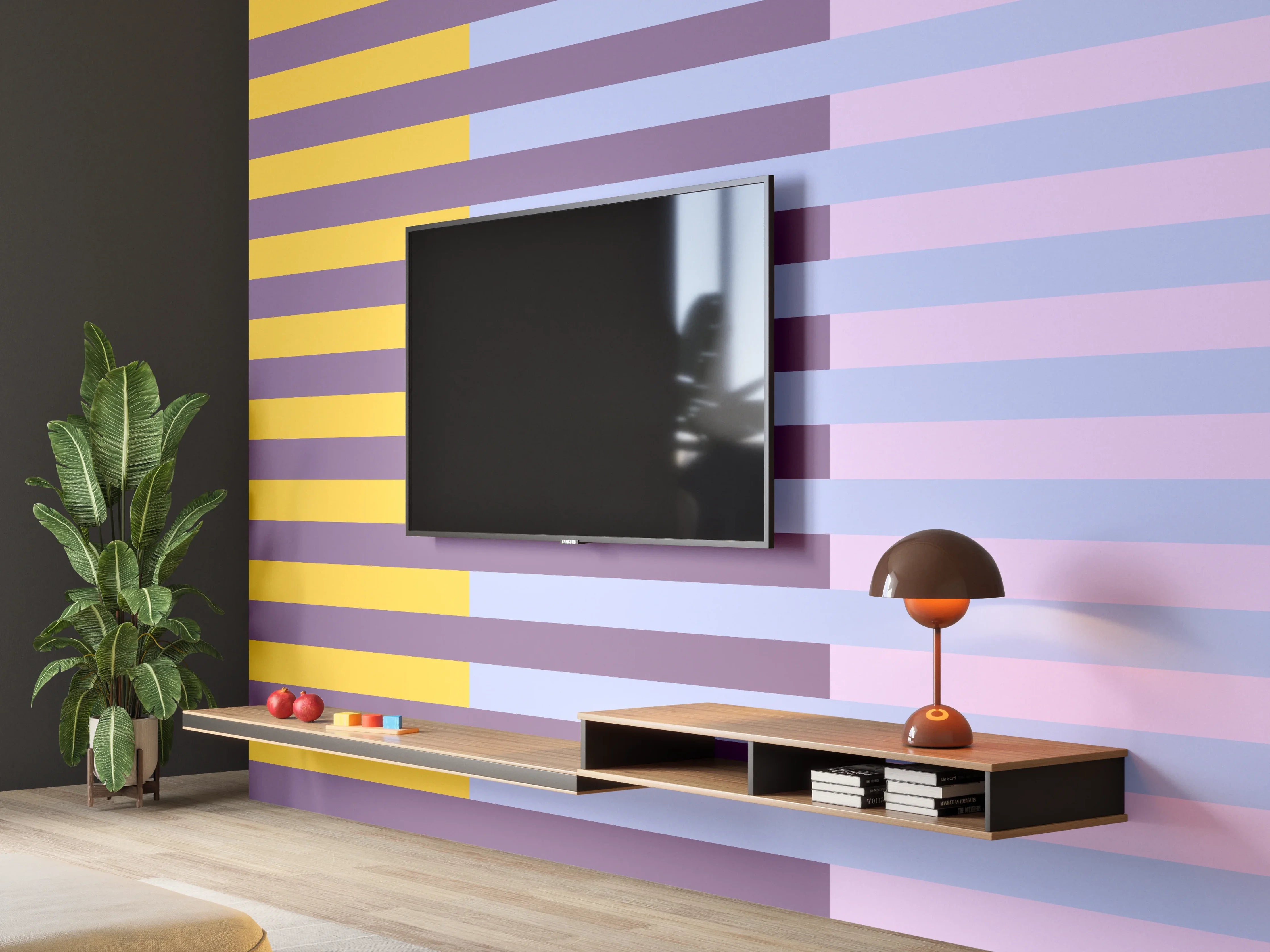 Wandverkleidung Wohnzimmer - The Springs - Multy Stripes - Lilac