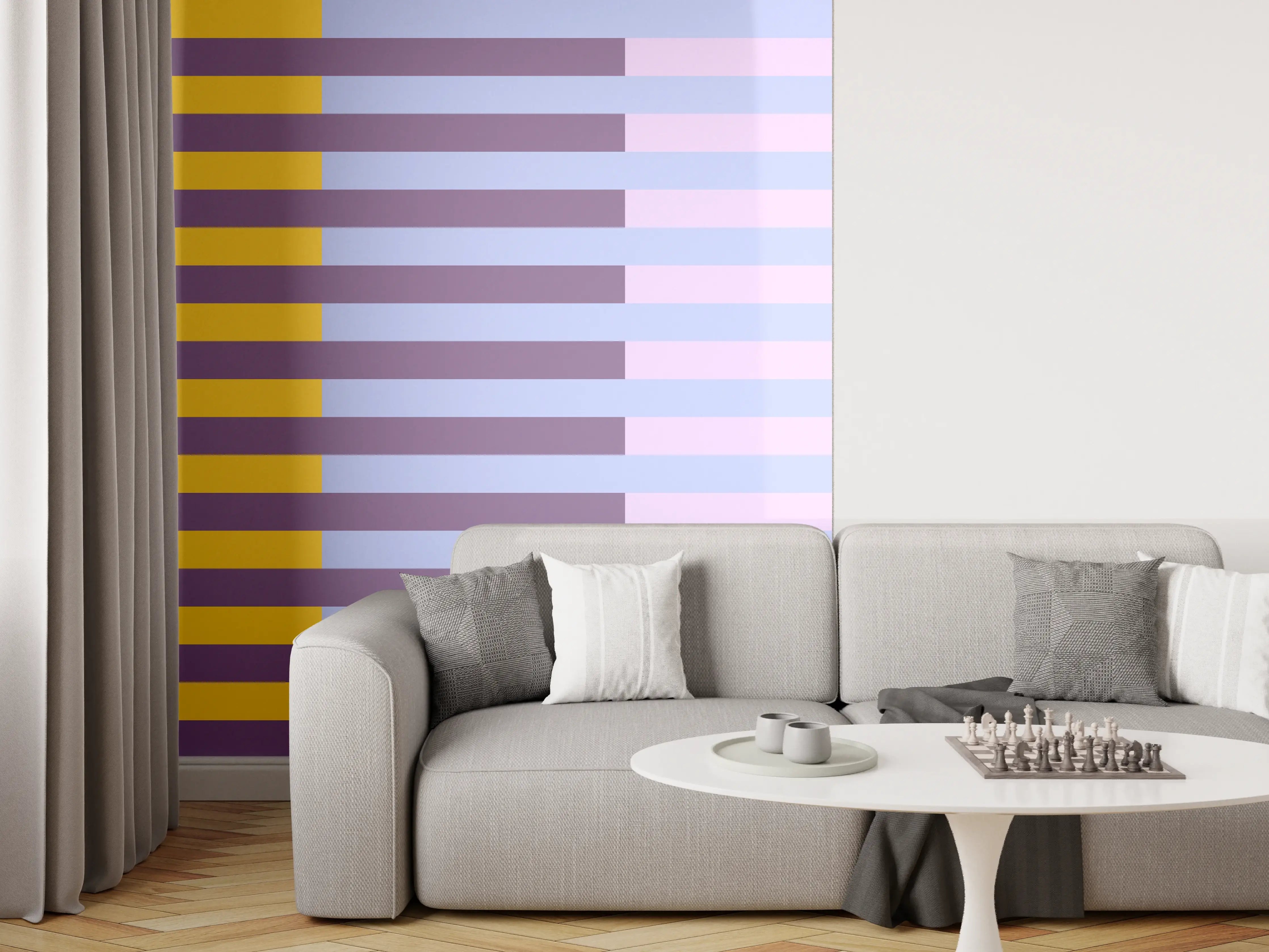 Wandverkleidung Wohnzimmer - The Springs - Multy Stripes - Lilac