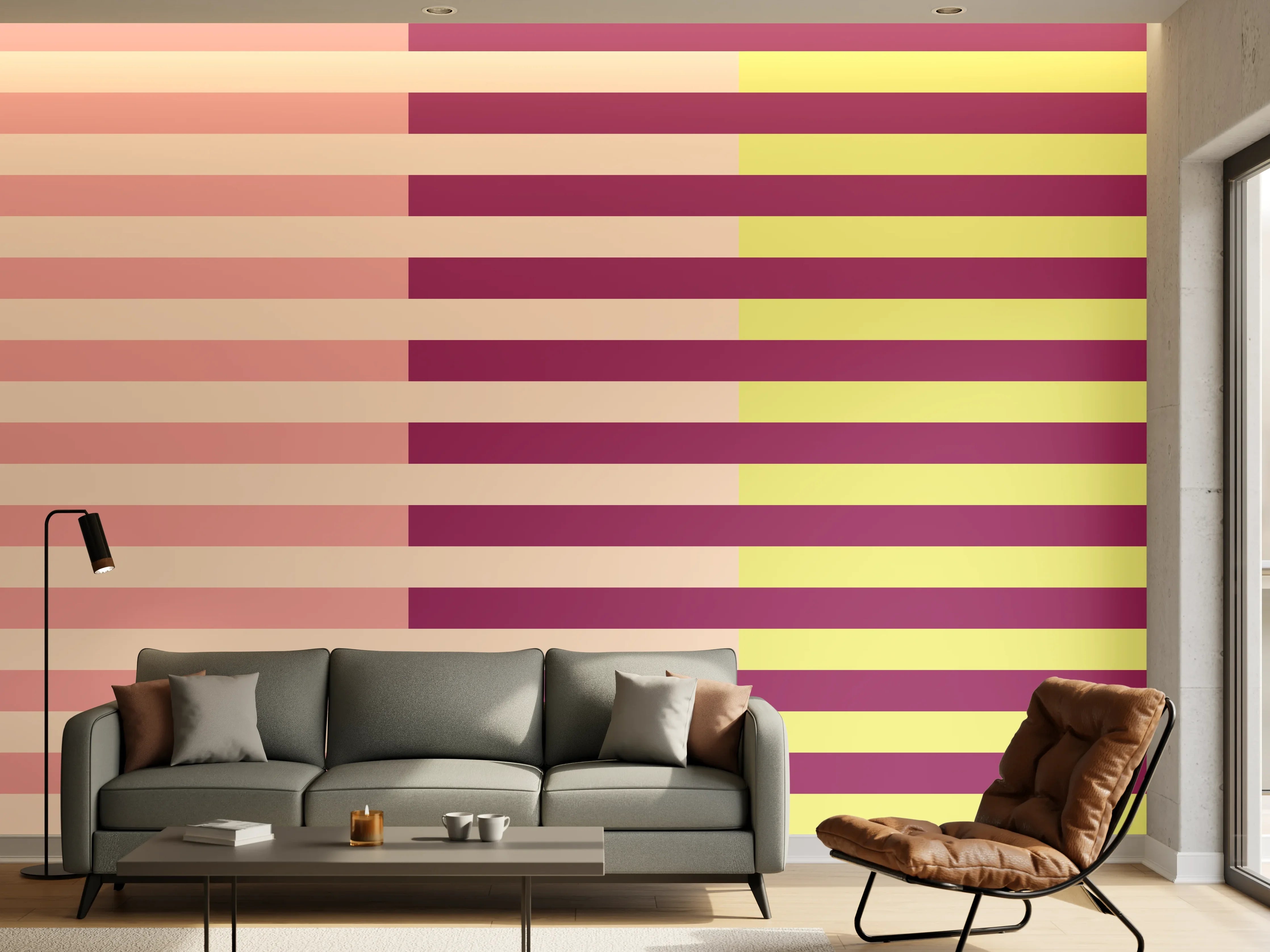 Wandverkleidung Wohnzimmer - The Springs - Multy Stripes - Tulip
