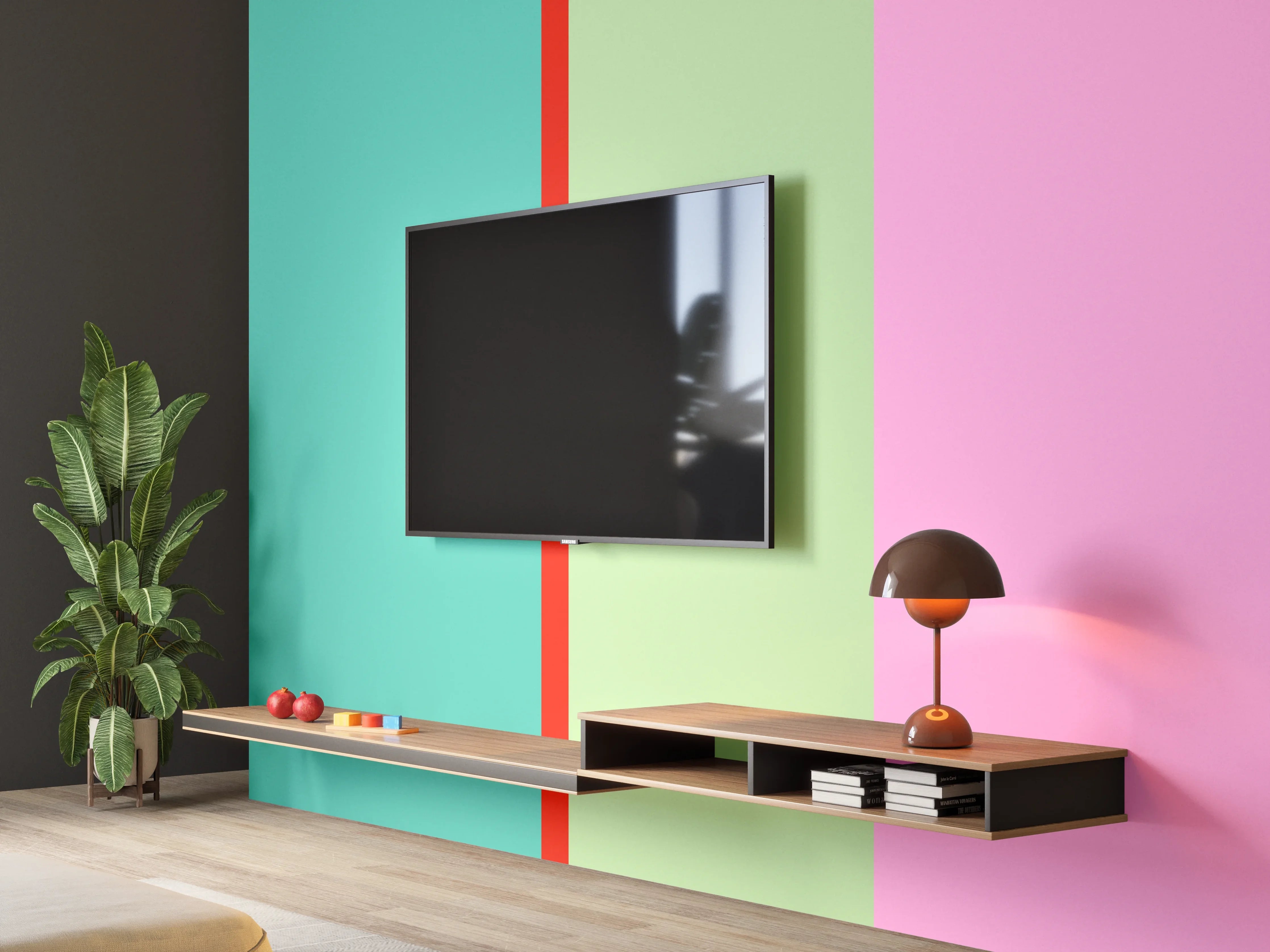 Wandverkleidung Wohnzimmer - The Springs - Vertikal - Peony
