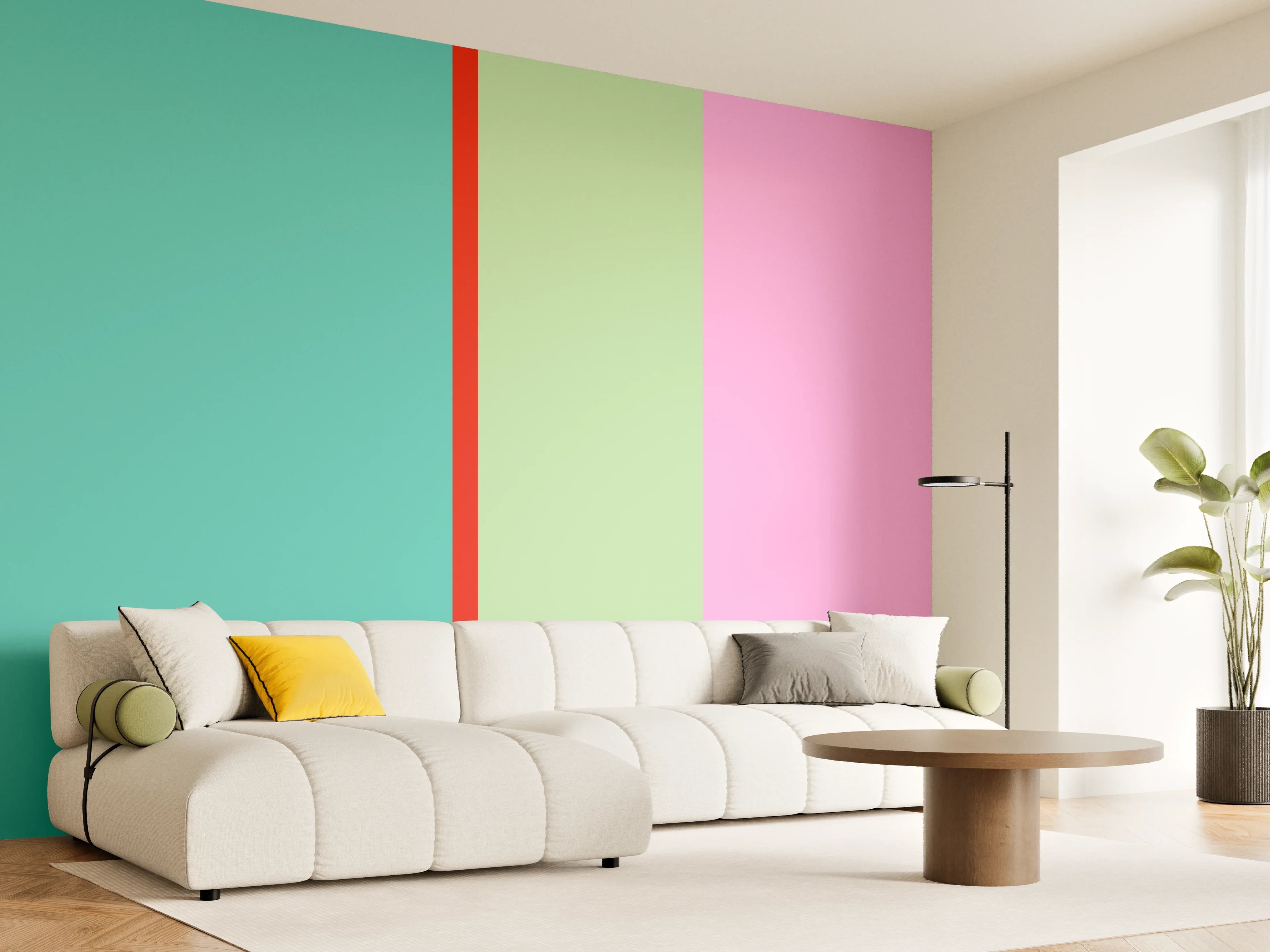 Wandverkleidung Wohnzimmer - The Springs - Vertikal - Peony