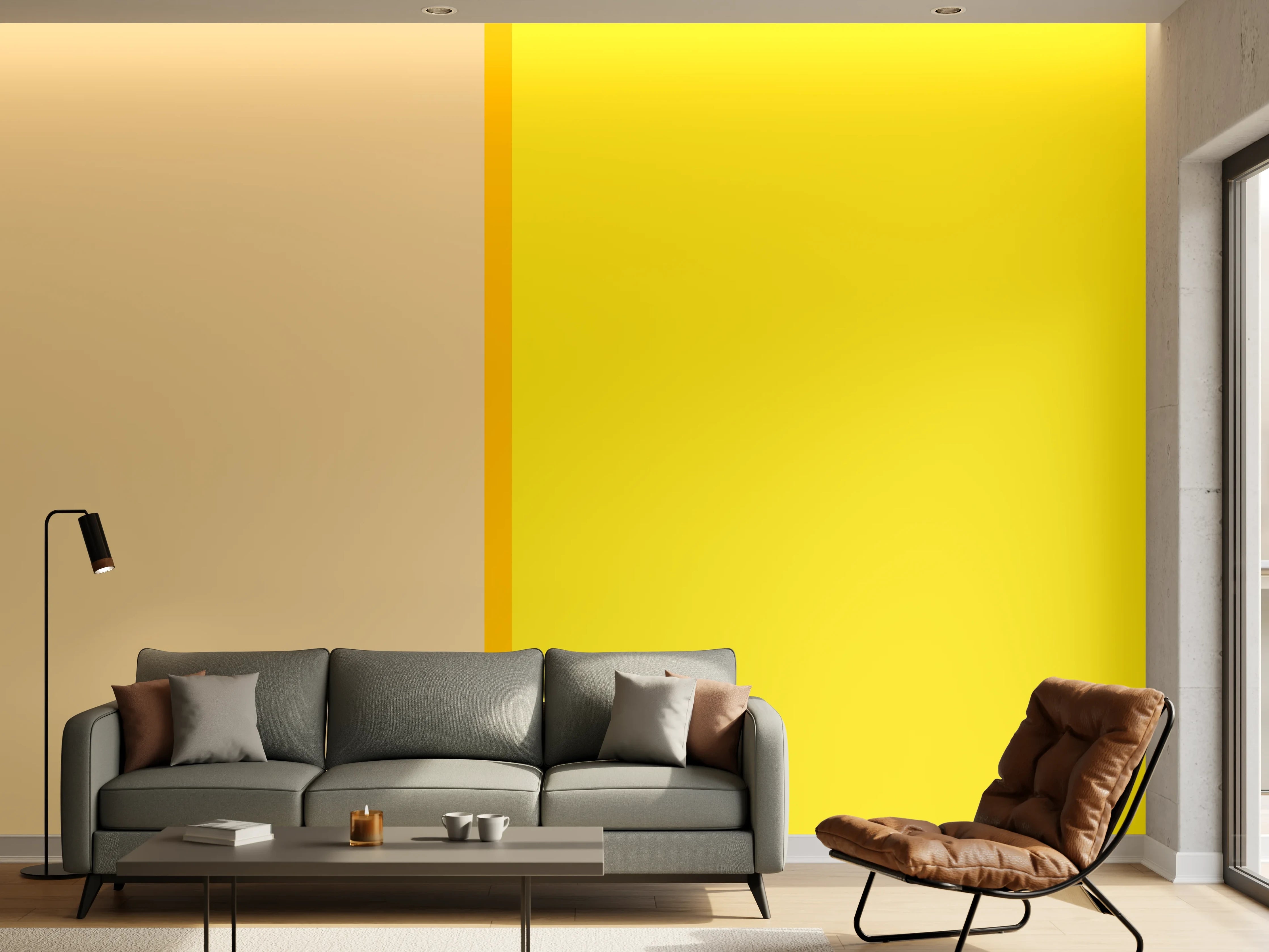 Wandverkleidung Wohnzimmer - The Yellows - Easy Vertical - Honey