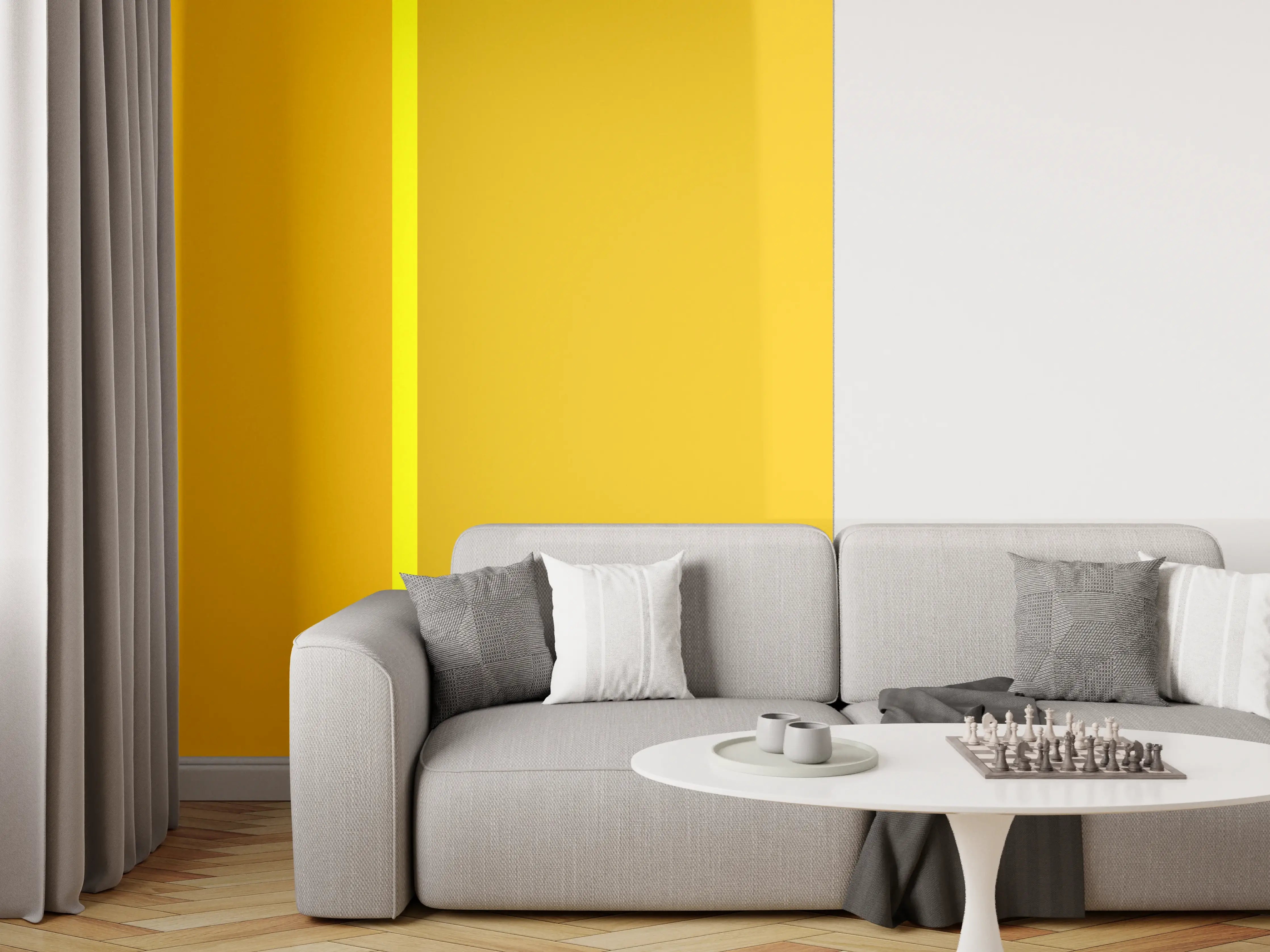 Wandverkleidung Wohnzimmer - The Yellows - Easy Vertical - Lemon