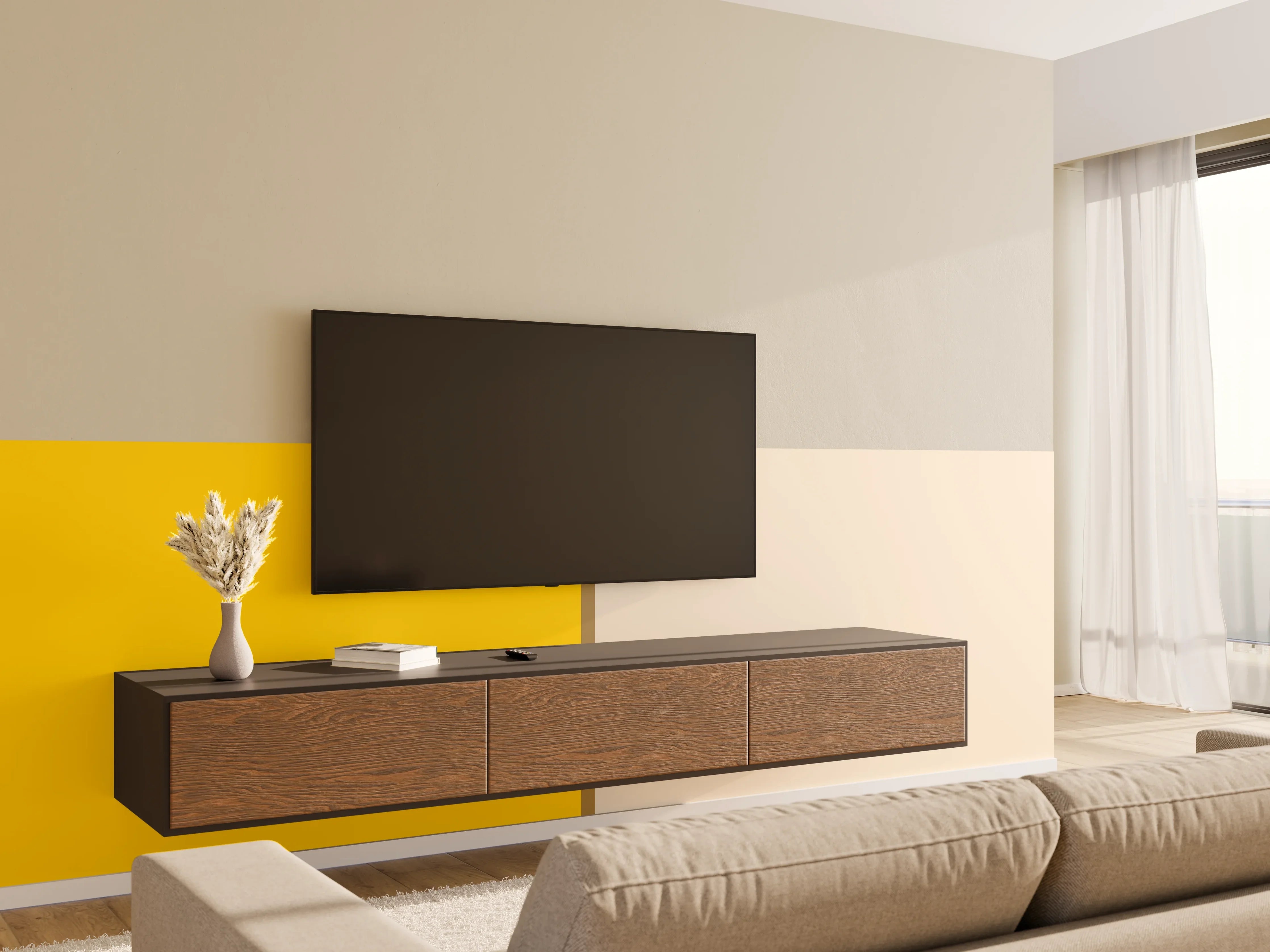 Wandverkleidung Wohnzimmer - The Yellows - Easy Vertical - Saffron