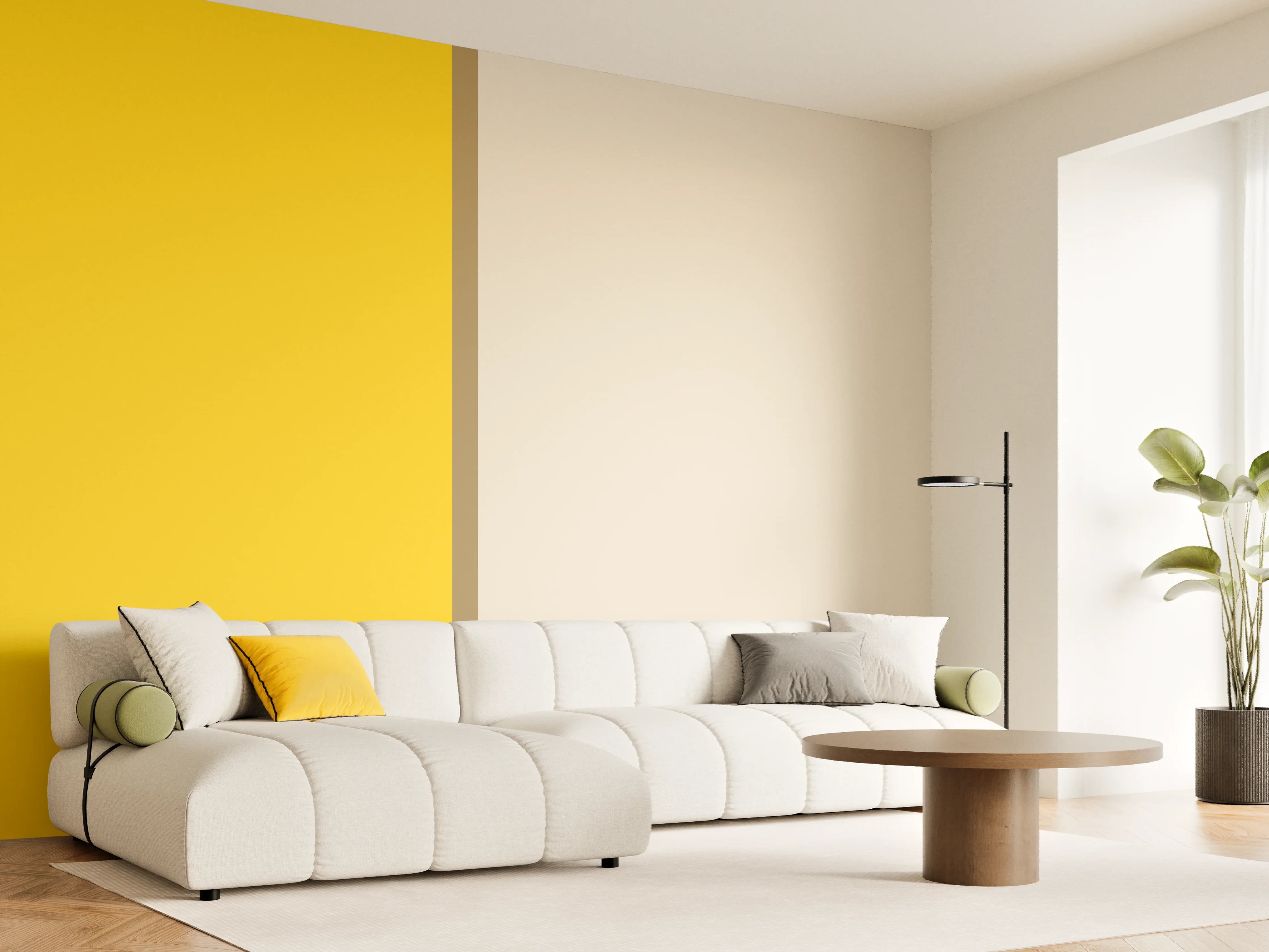 Wandverkleidung Wohnzimmer - The Yellows - Easy Vertical - Saffron