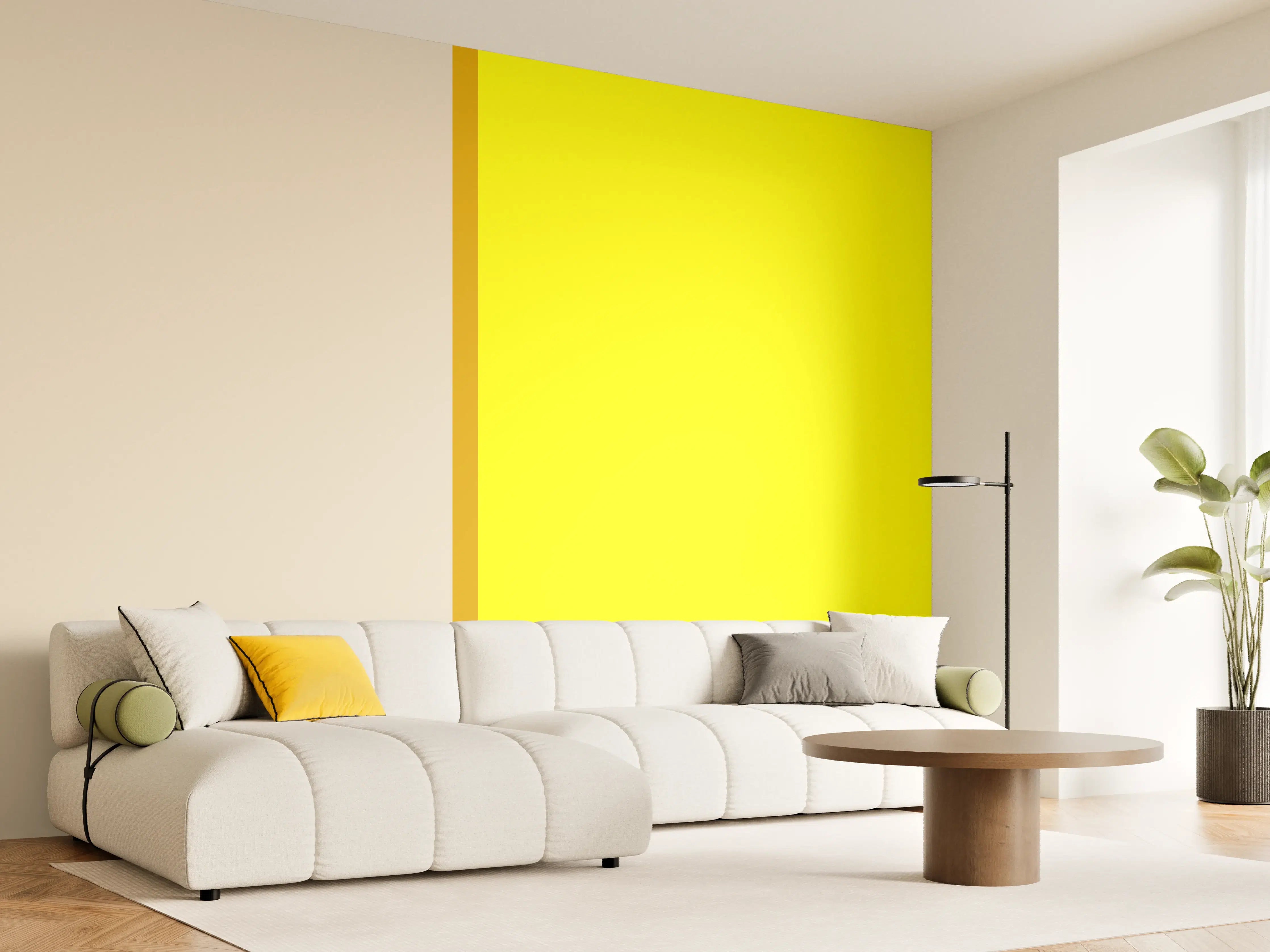 Wandverkleidung Wohnzimmer - The Yellows - Easy Vertical - Vanilla