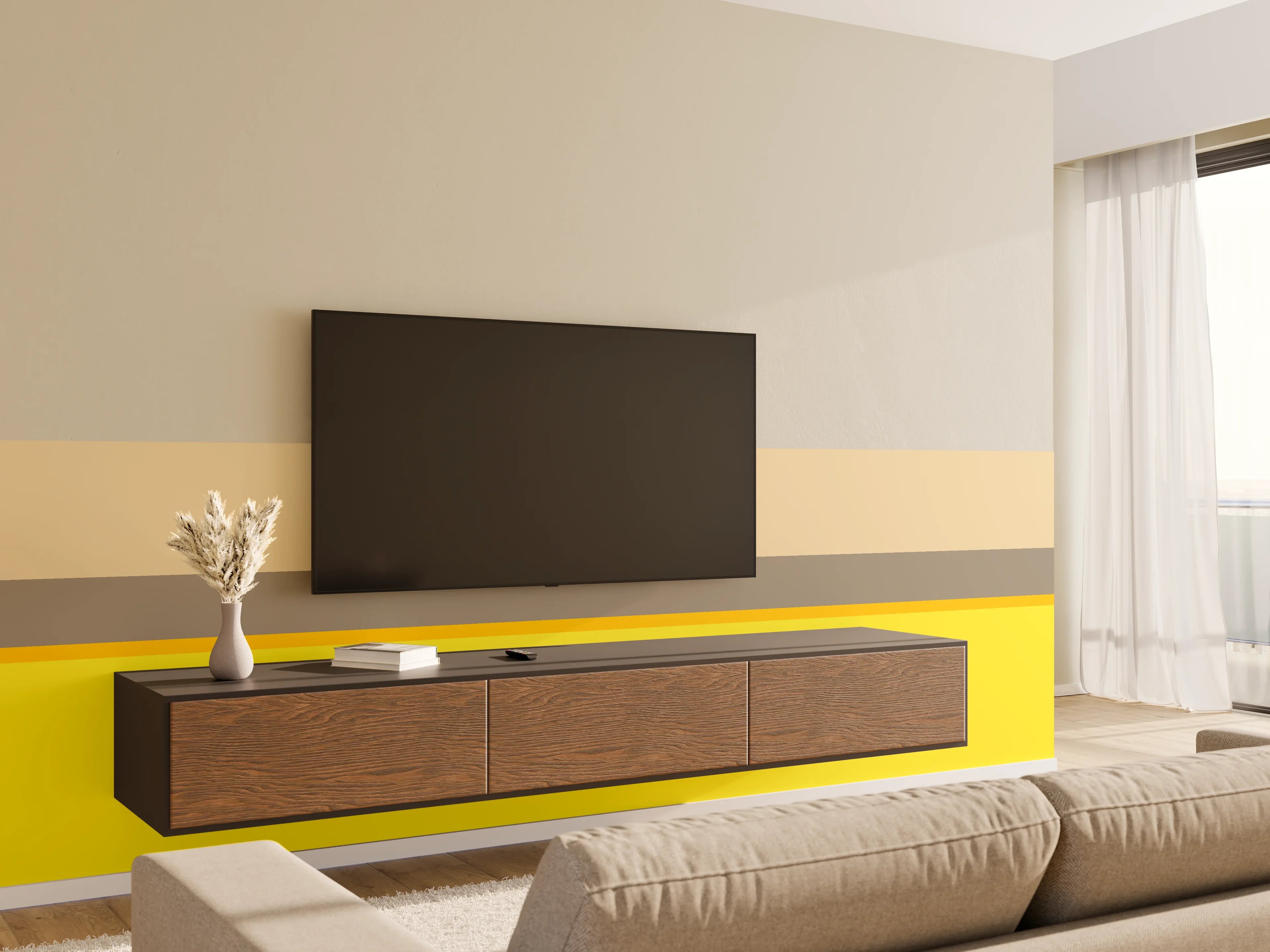 Wandverkleidung Wohnzimmer - The Yellows - Horizontal - Honey