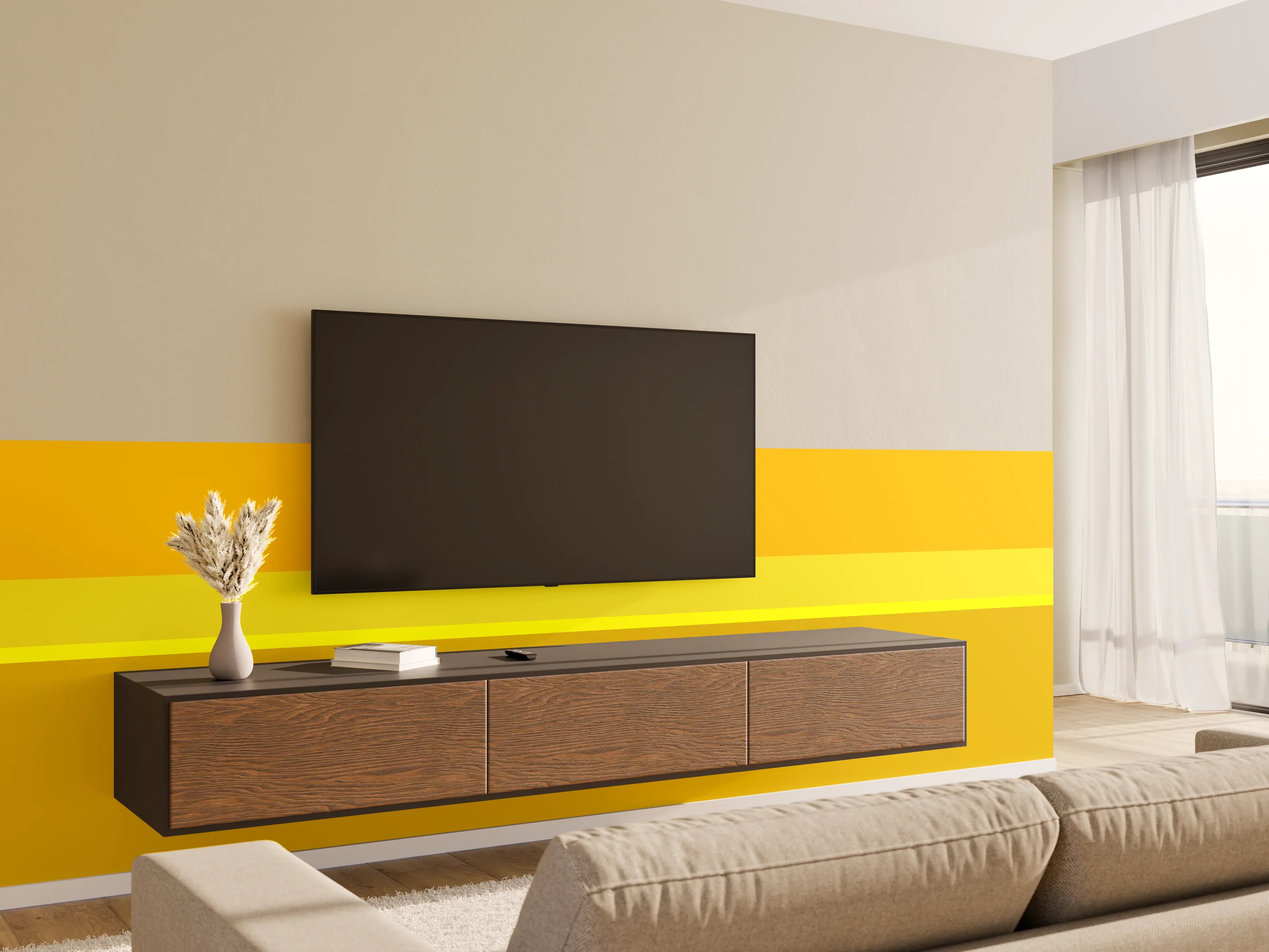 Wandverkleidung Wohnzimmer - The Yellows - Horizontal - Lemon