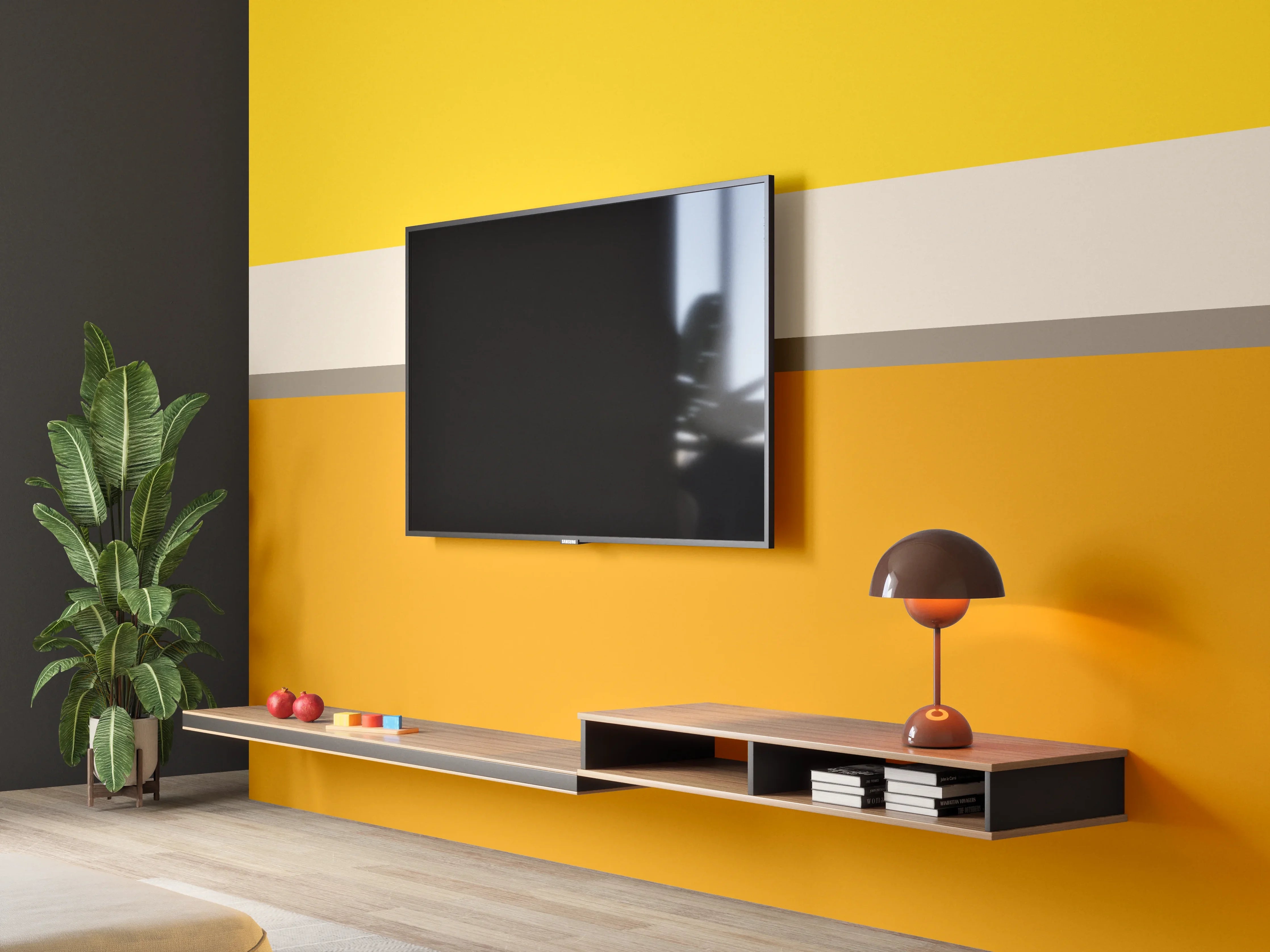 Wandverkleidung Wohnzimmer - The Yellows - Horizontal - Saffron