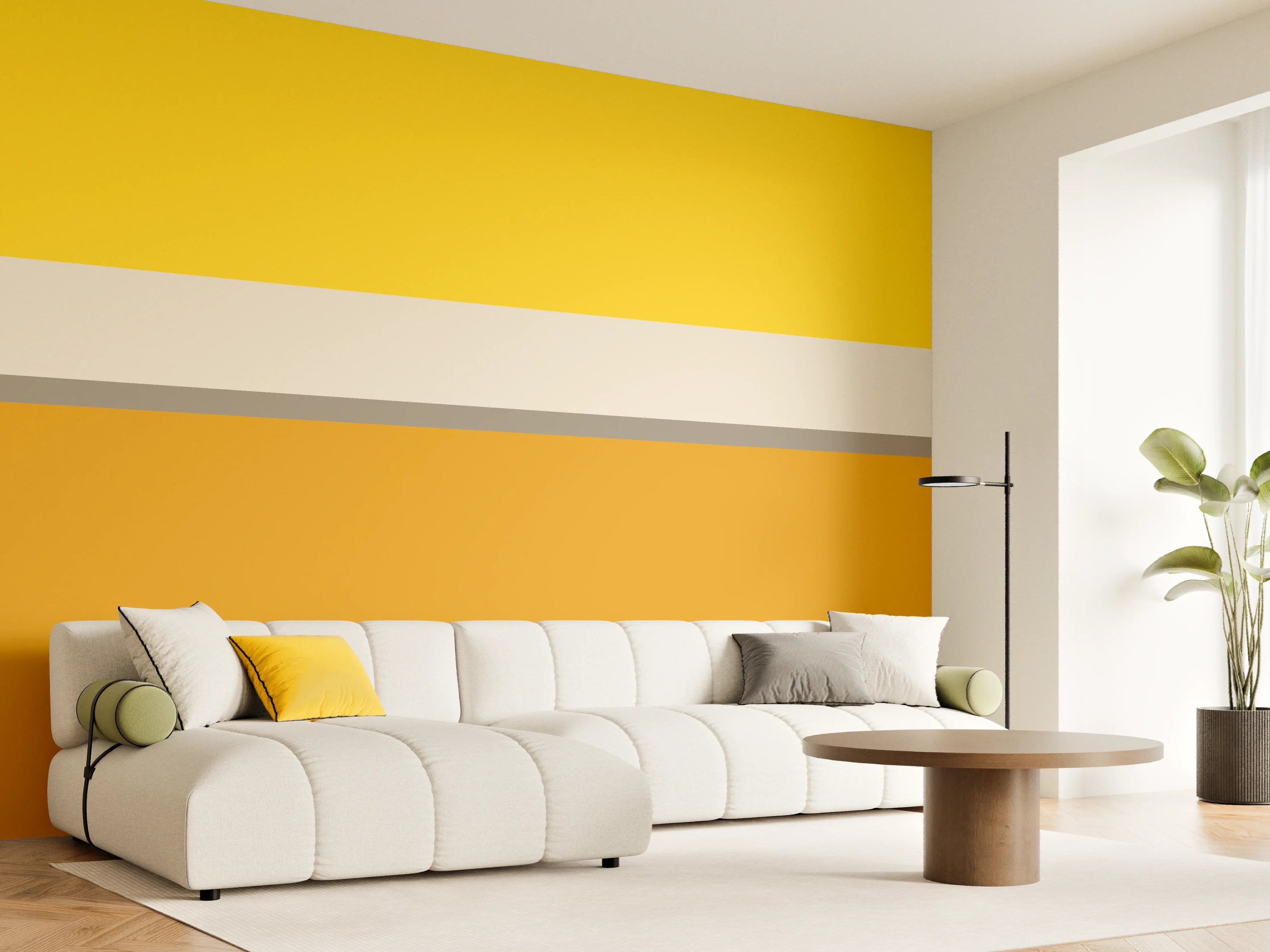 Wandverkleidung Wohnzimmer - The Yellows - Horizontal - Saffron